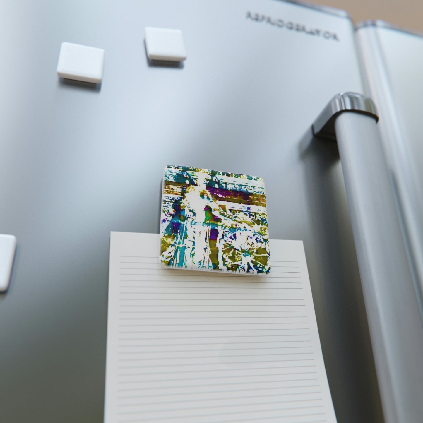 Porcelain Magnet, Square ... Dublin's "Molly Malone Along Grafton Street" ... Cryin' Cockels & Muscles Alive-Alive-Oh ... Circa 2003 ... Original Works ...