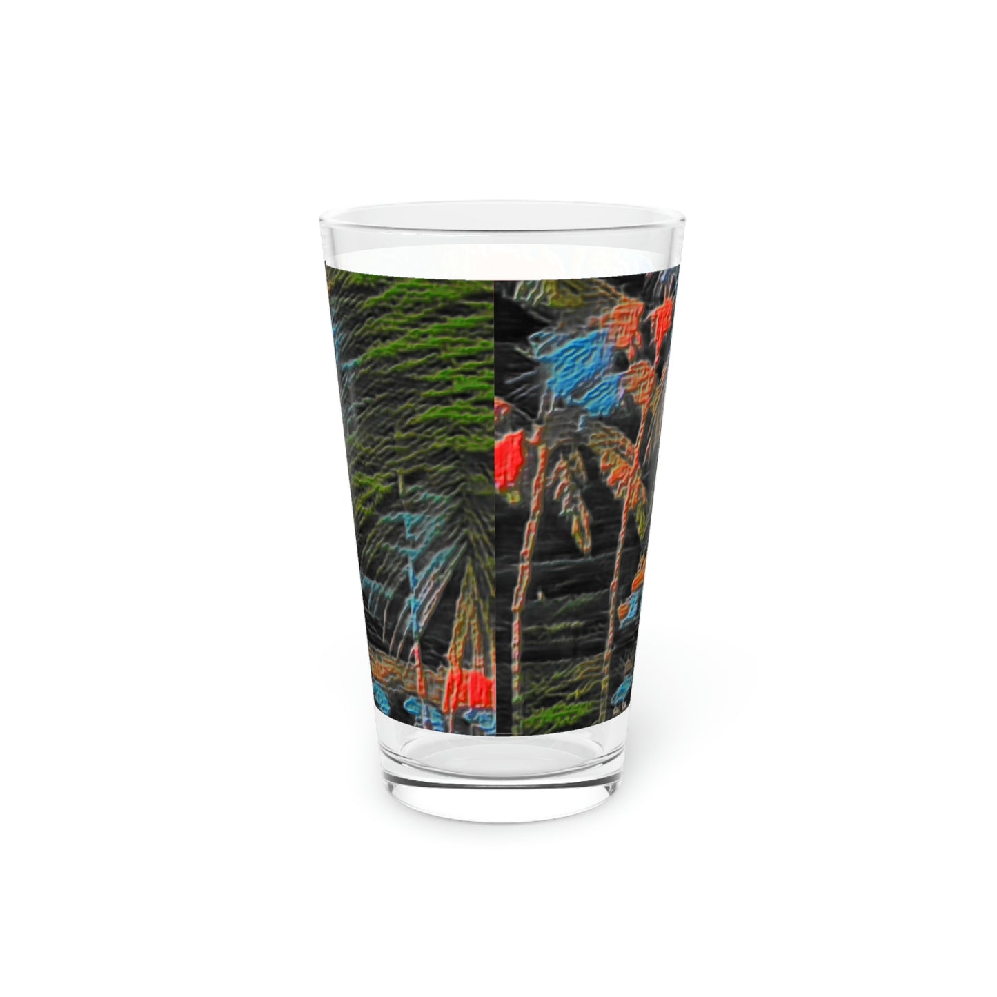 Pint Glass, 16oz ... "The Royal Hawai'ian: Waikiki Beach_Beach" ... Honolulu, HI ... Ocotber 2014 (Halloween) ... Original Works ...