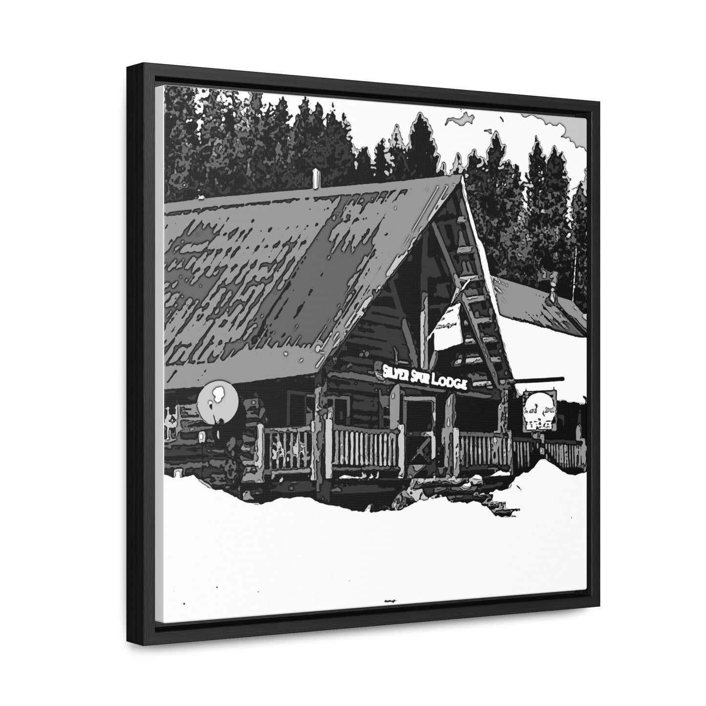 Gallery Canvas Wraps, Square Frame ... A Beautiful Lodge & Back-Country Outfitter In A Mountain Town ... 'Dixie, Idaho, November 2022' ... Original Works ...