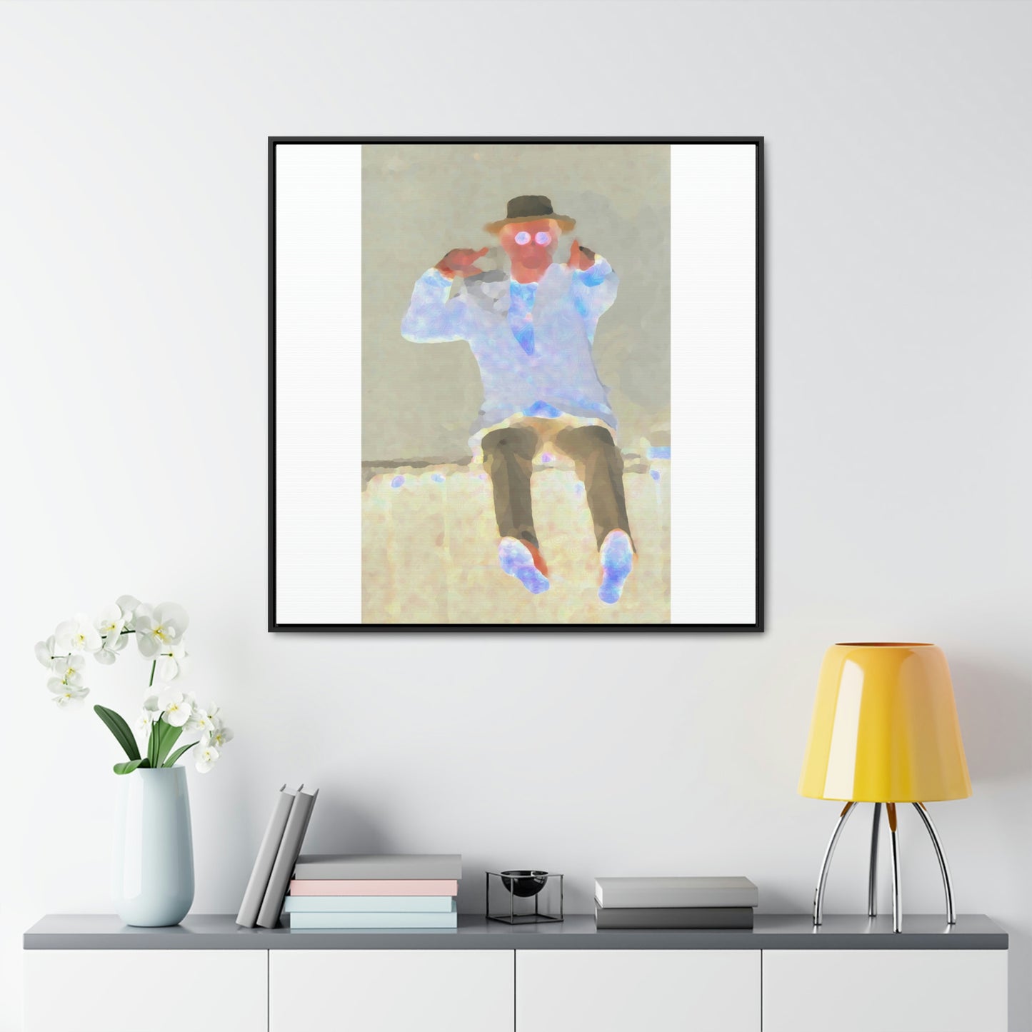 Gallery Canvas Wraps, Square Frame ... "Here's To You Friends & Associates" ... Geting-Er-Done ... Idaho / Washington Border (Lewiston, ID - Clarkston, WA) ... Original Works: Rendering Time: 8 Hours ...