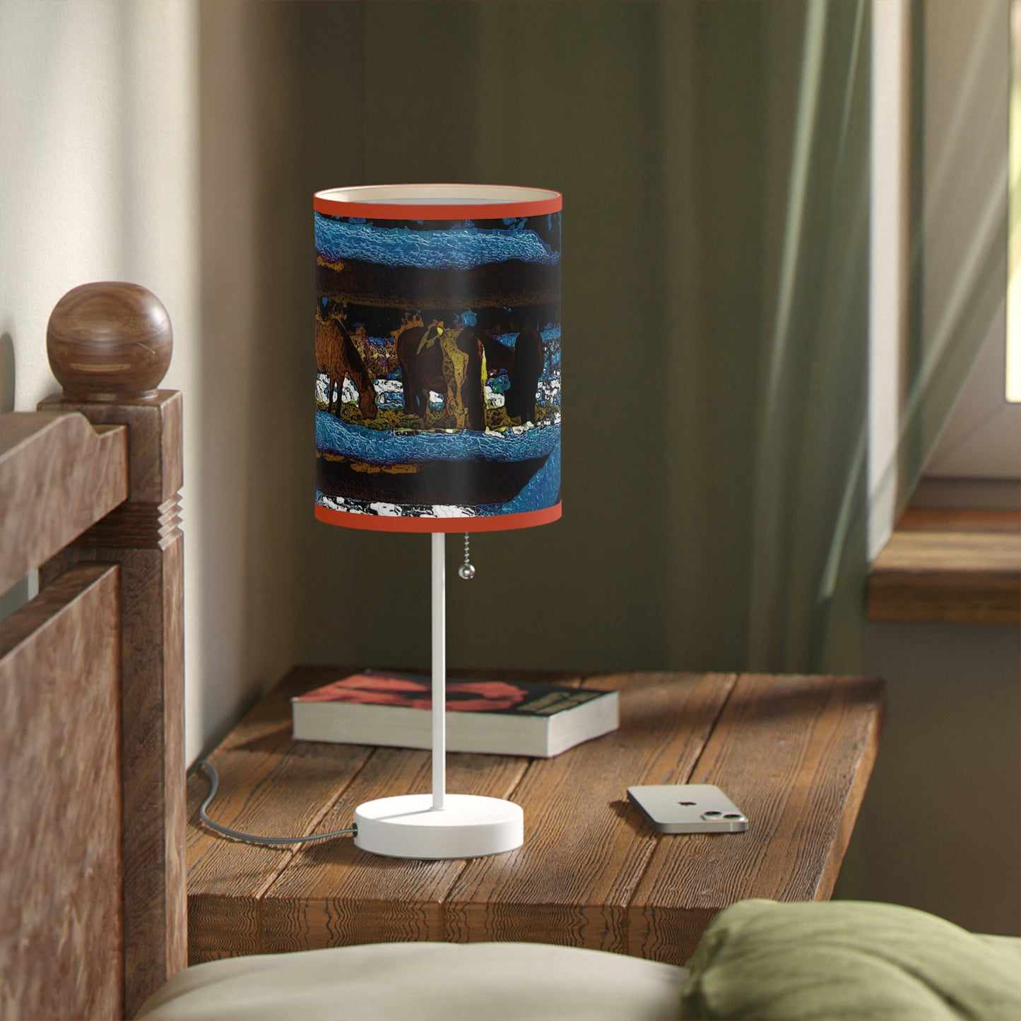 Lamp on a Stand, US|CA plug ... Corraled Horses In Winter ... Central Idaho, 5,600 Ft. Elevation