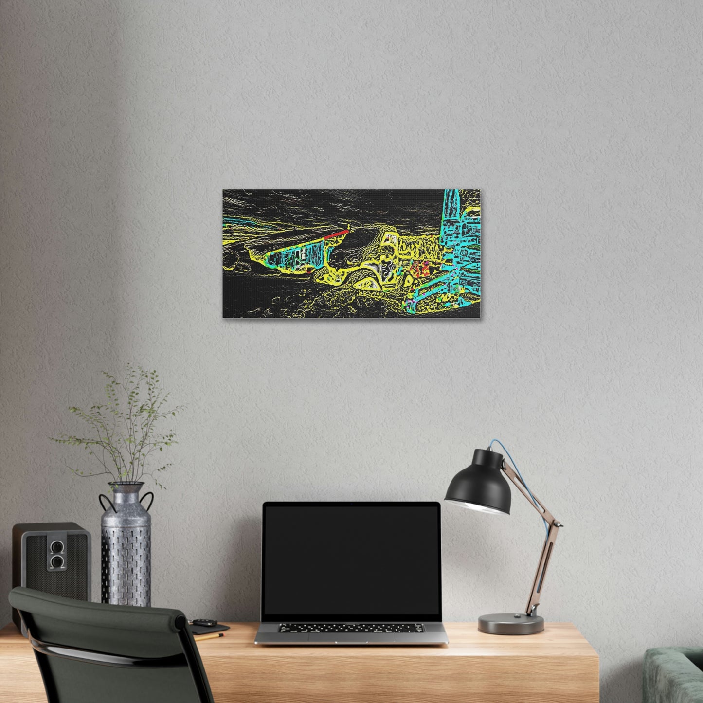Polyester Canvas ... "Snow Vehicle In Snow Storm At-Rest" ... Circa 12Mar23 ... Central Idaho ... 18-Hours Rendering Time: Original Works ...