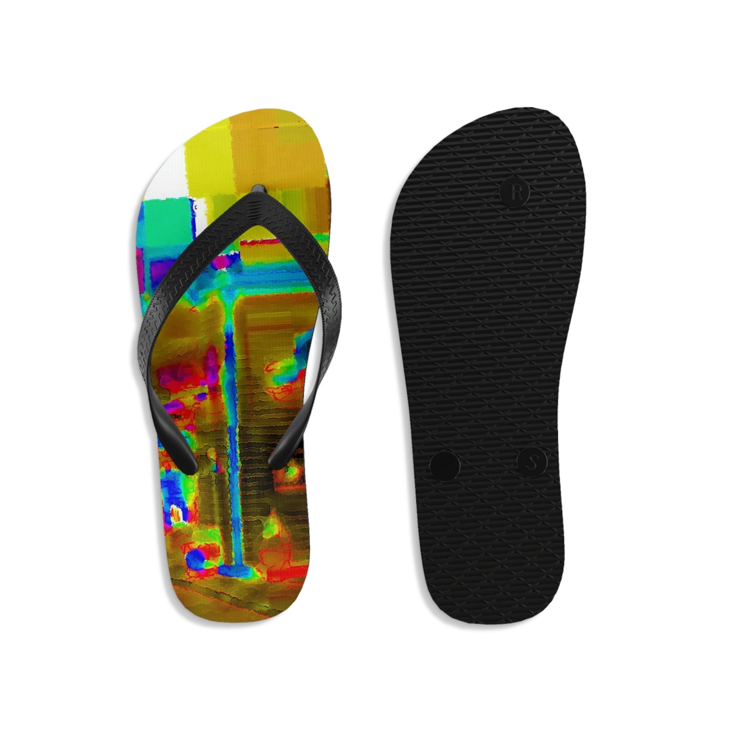 Unisex Flip-Flops ...  In-A-Hurry & Stressed? ... Remember: Keep "Clam" ... Clam_Happy ...  'Ivars: Seattle Waterfront' ... Personal Archives ... Original Works ...