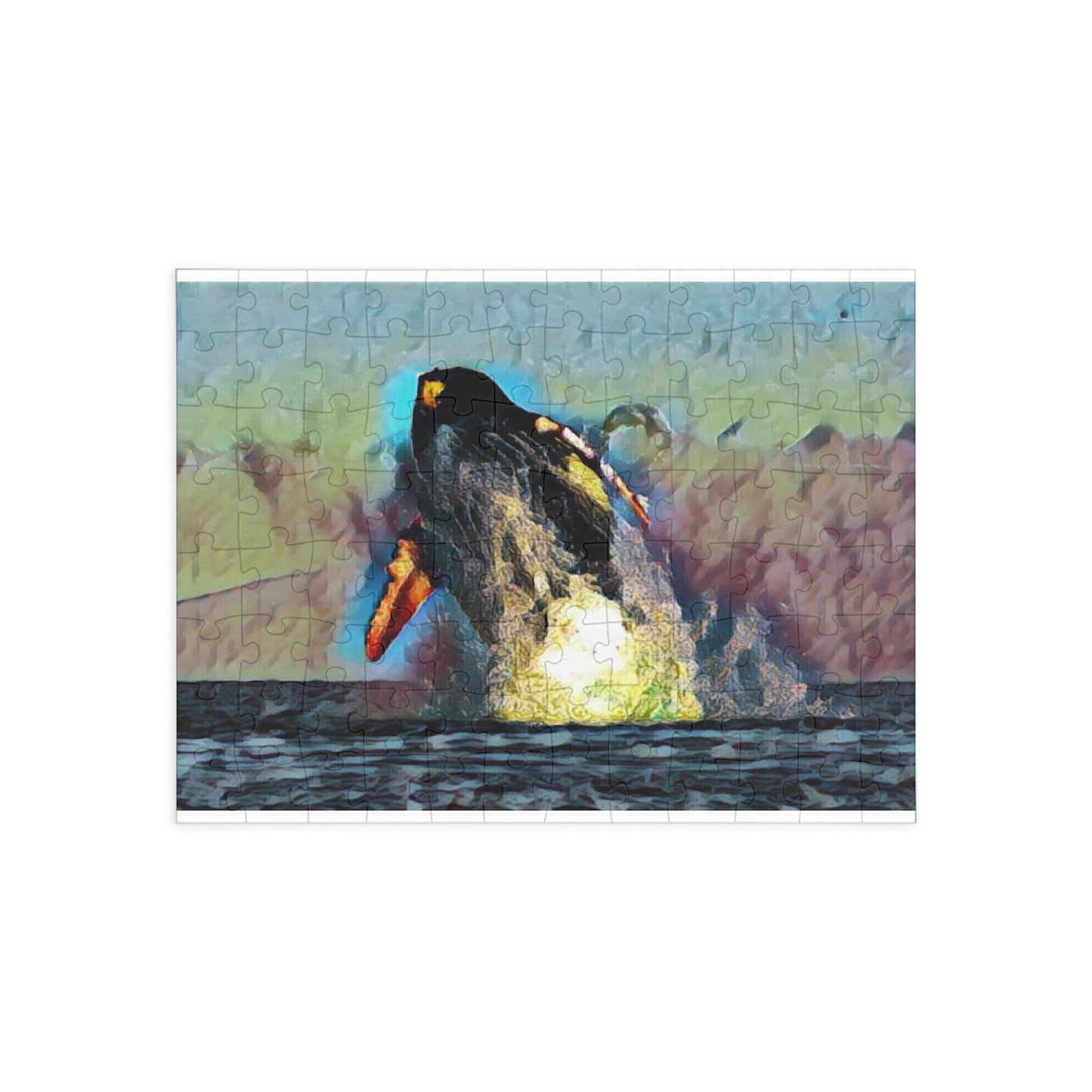 Puzzle (96, 252, 500, 1000-Piece) ... An Extraordinary Humpback Breach ... 'With Explosive Energy' ... Family Archives (KPH) ... Circa: 21st Century. Maui, HI ... Original Works ...