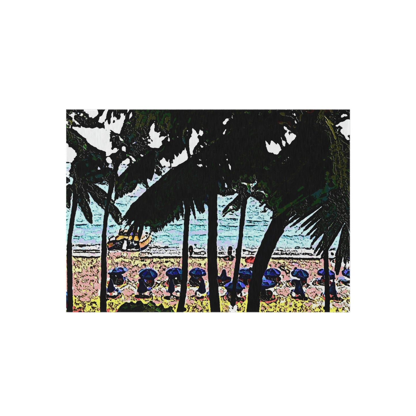 Outdoor Rug ... "A Beautiful Beach Amongst The Palms" ... The Outrigger Waikiki, Honolulu, Oahu ... Original Works ...