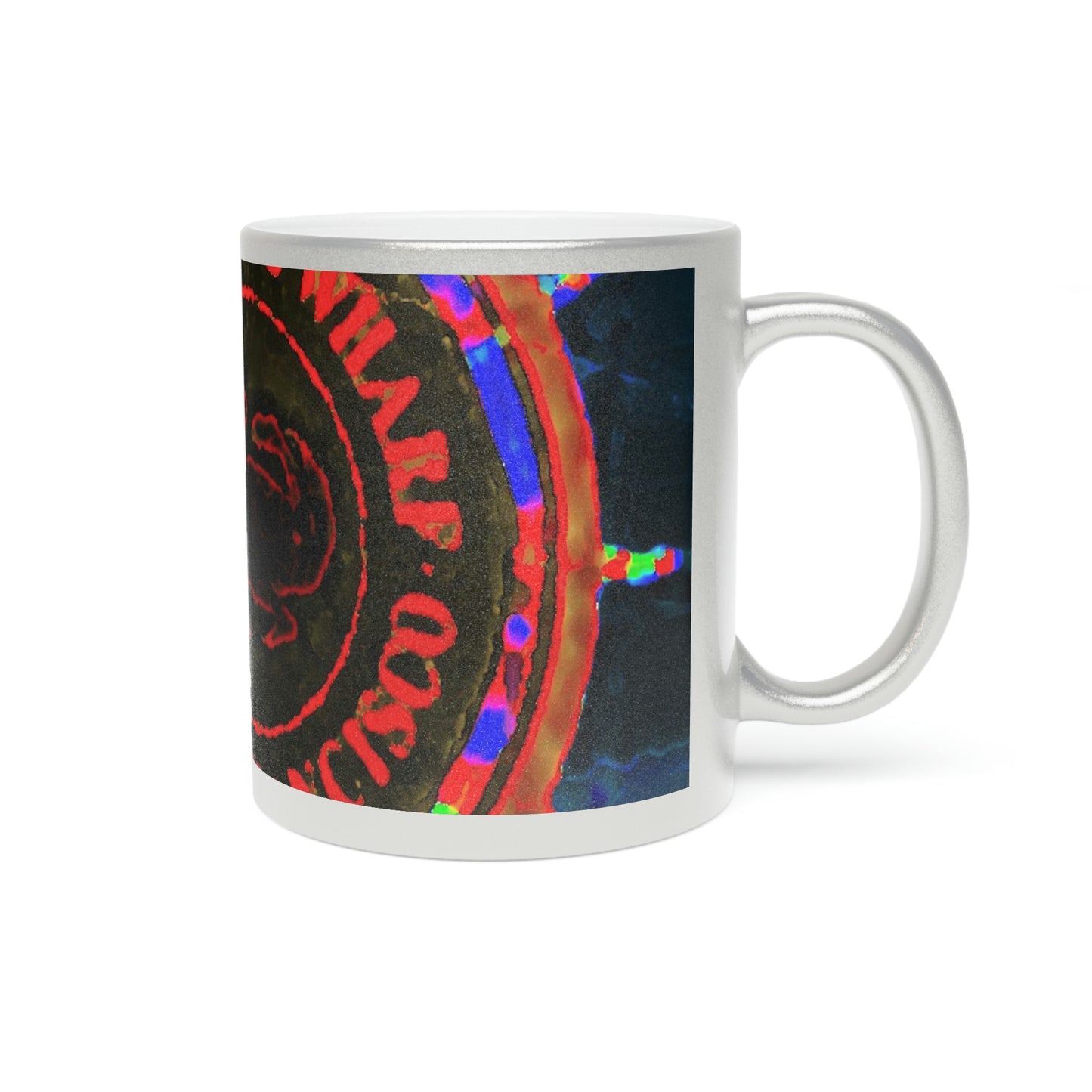 Metallic Mug (Silver\Gold) ... "No.9 Fishermen's Grotto - Fishermen's Wharf, SF, California" ... Family Archives: 1970's ... Original Works ...