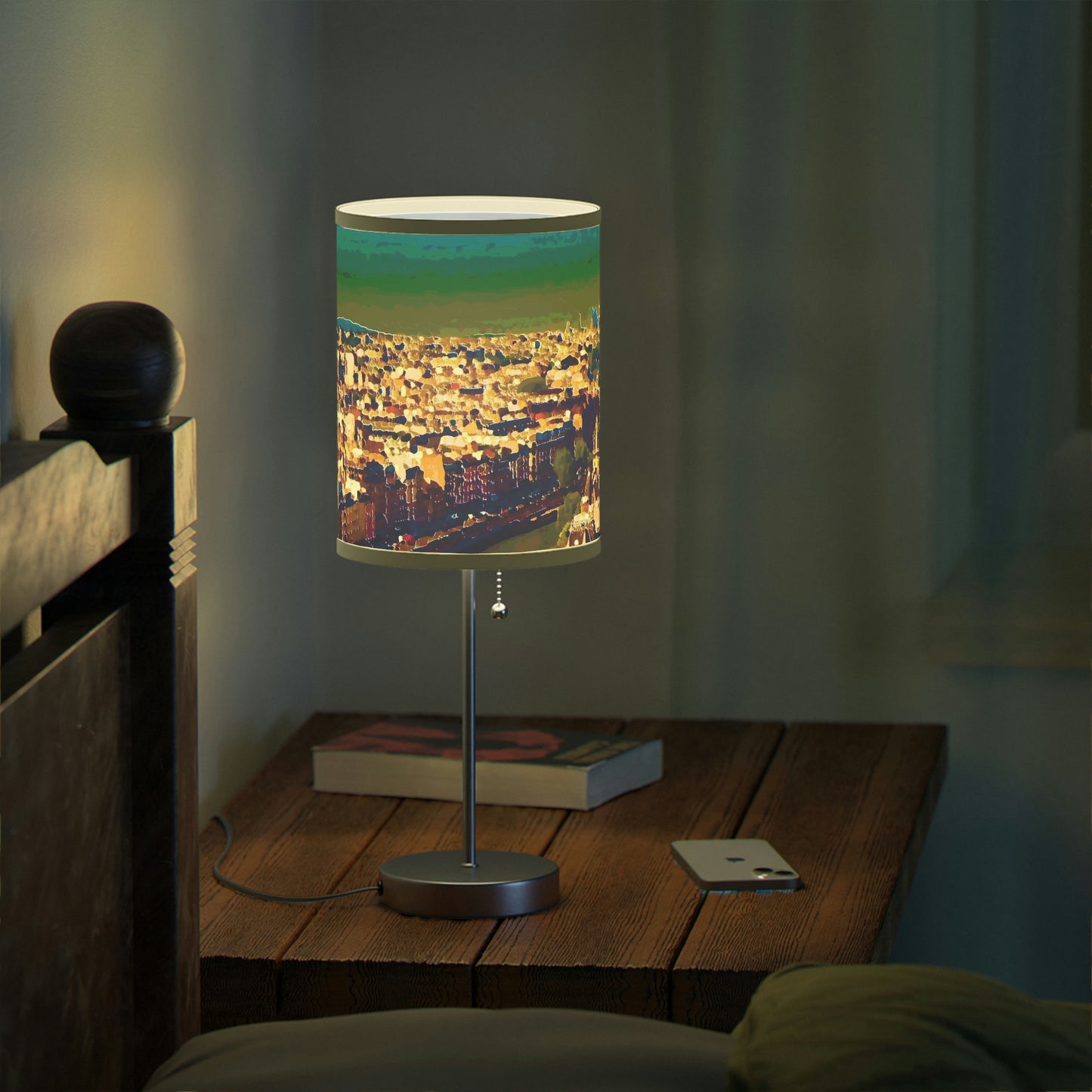 Lamp on a Stand, US|CA plug ... Au Paris ... "Along The River Seine" ... Barbara Joan Bonnel-Holt: 1972 ... Original Works ...