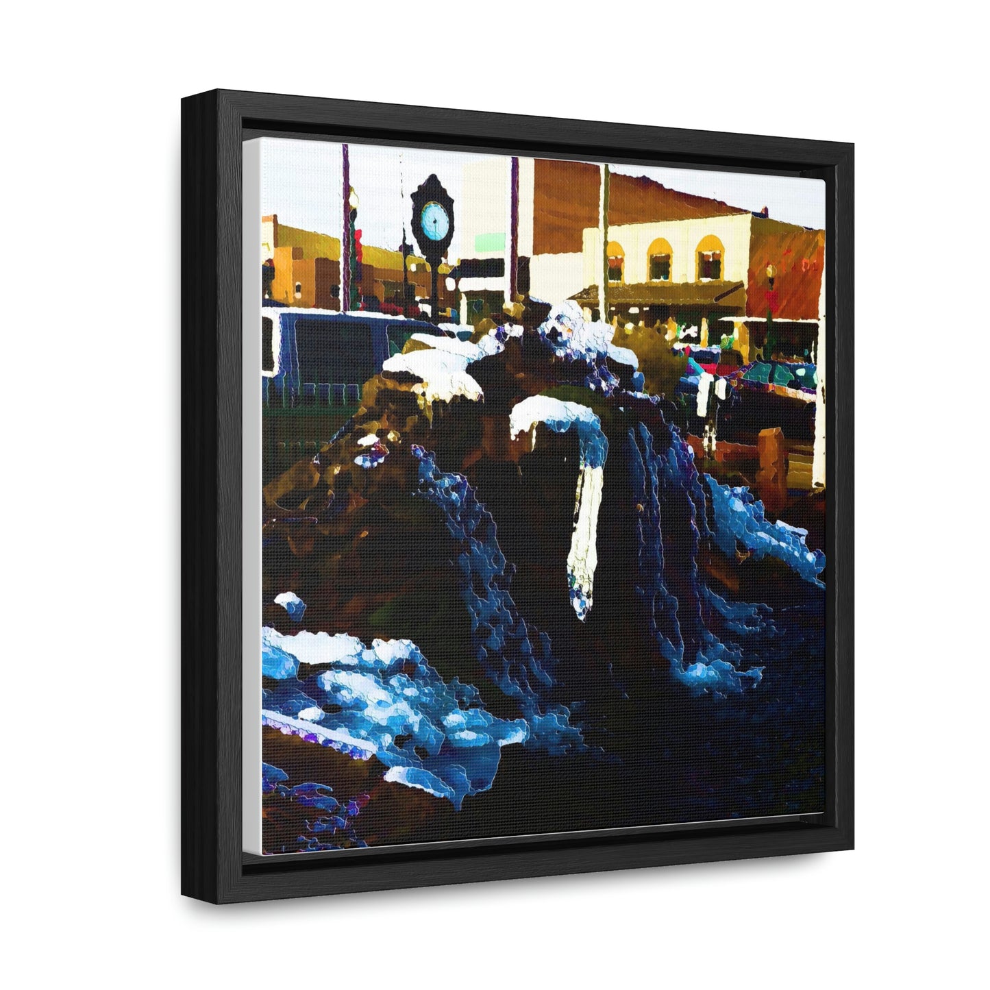 Gallery Canvas Wraps, Square Frame ...  "Ice & Water Sculpted" ... Downtown Grangeville, Idaho ... Adjacent To Irwin Pharmacy ... 5Jan23 ... Original Works ...