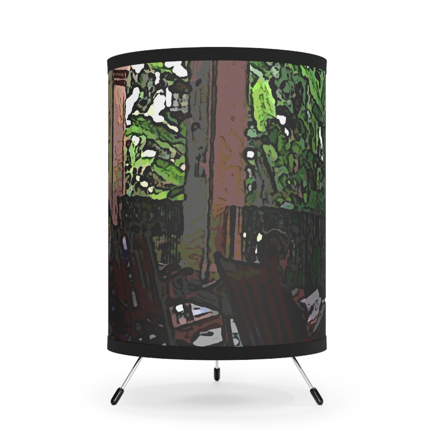 Tripod Lamp with High-Res Printed Shade, US\CA plug ... Lanai & Rocking Chairs At: 'The Pink Palace' ... The Royal Hawai'ian ... Honolulu, HI ... '27Oct2014' ... Original Works ...