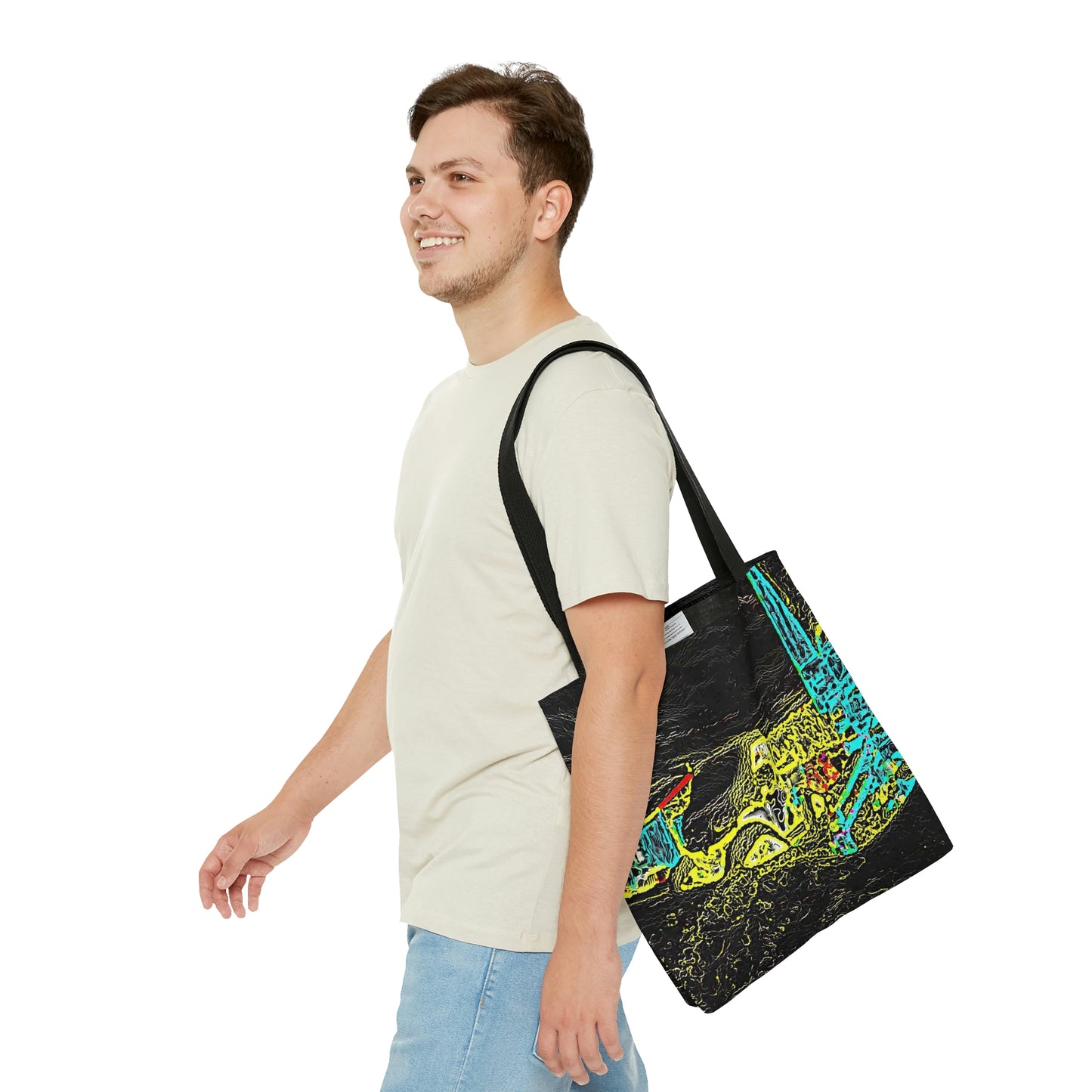 Tote Bag (AOP) ...  "Snow Vehicle In Snow Storm At-Rest" ... Circa 12Mar23 ... Central Idaho ... 18-Hours Rendering Time: Original Works ...