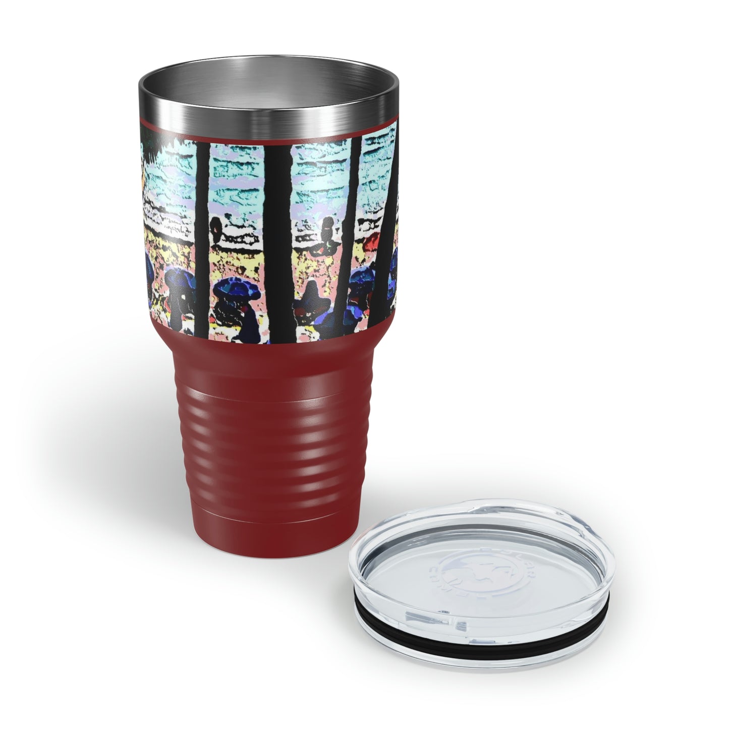 Ringneck Tumbler, 30oz ... "A Beautiful Beach Amongst The Palms" ... The Outrigger Waikiki, Honolulu, Oahu ... Original Works ...
