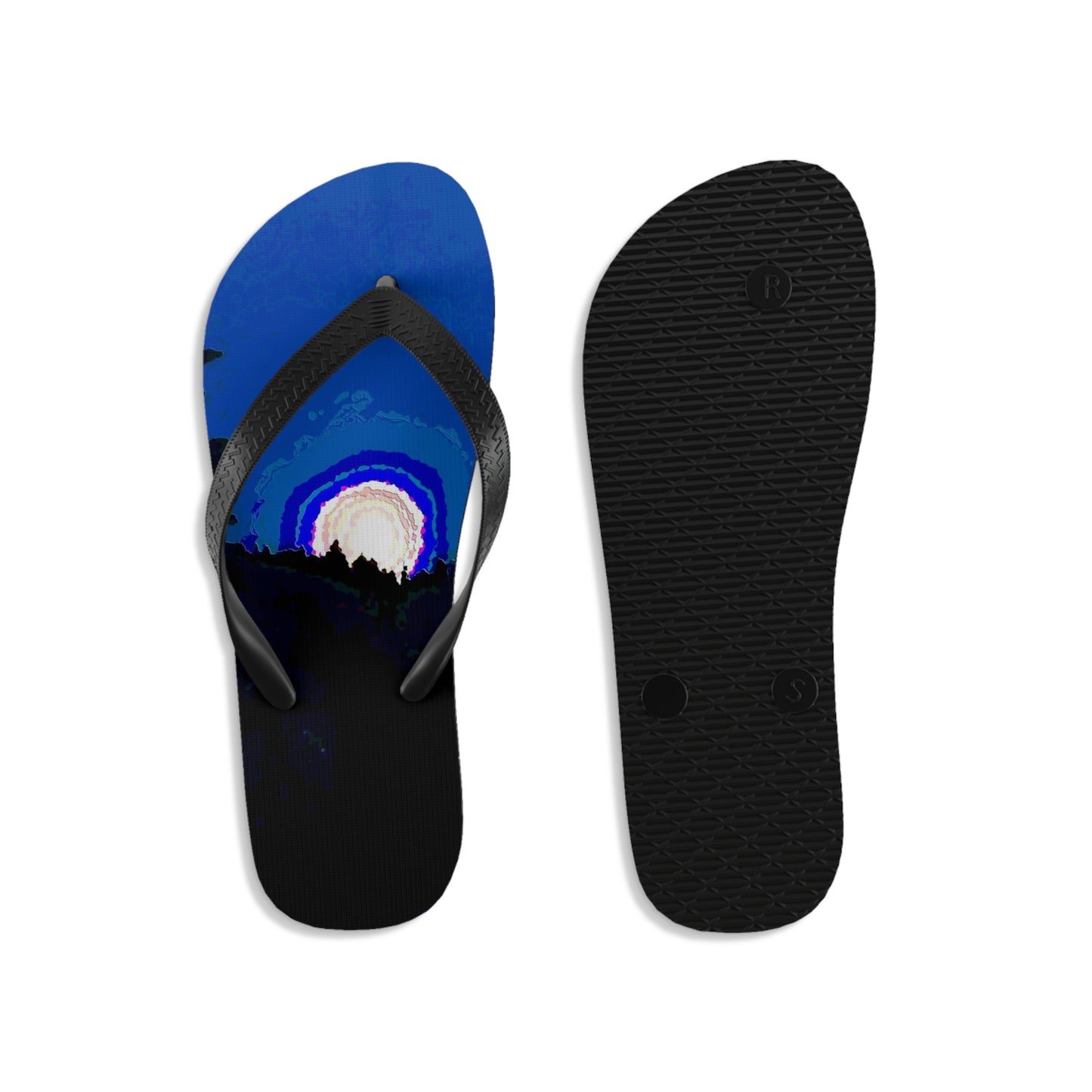 Unisex Flip-Flops ... "The Road Home" ...' Over The River & Through The Woods To? ...' ... Moonscape Near Elk City, Idaho ... Original Works ... 5Jan23 ...