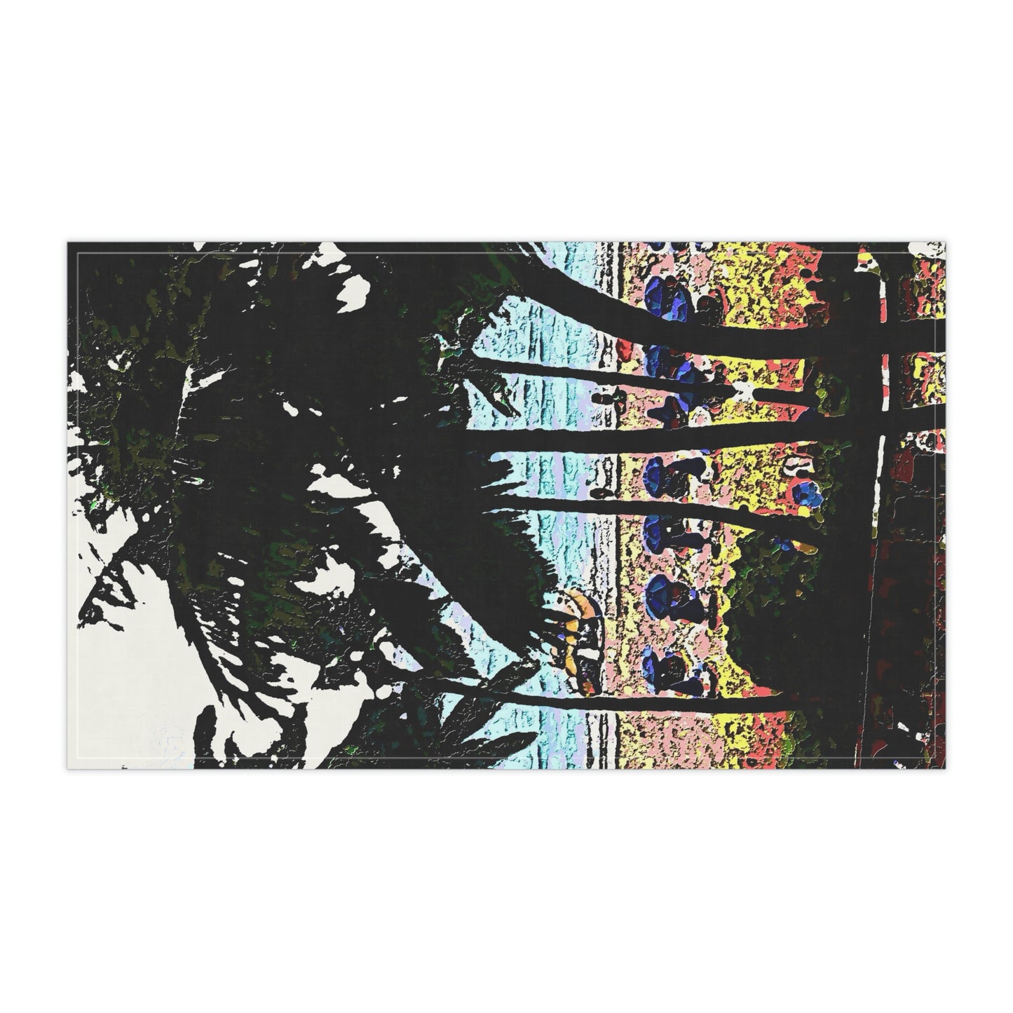 Kitchen Towel ... "A Beautiful Beach Amongst The Palms" ... The Outrigger Waikiki, Honolulu, Oahu ... Original Works ...