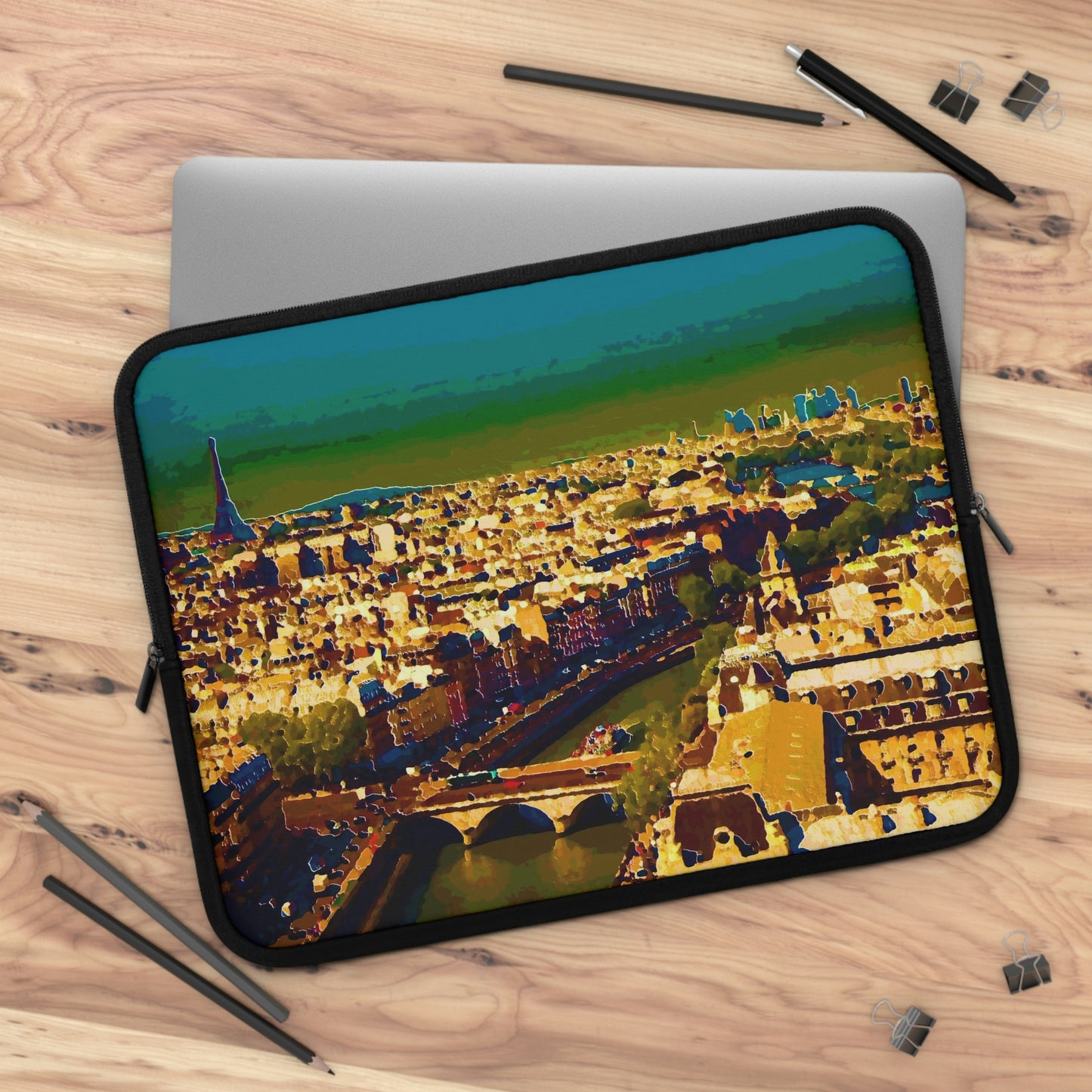 Laptop Sleeve ... Au Paris ... "Along The River Seine" ... Barbara Joan Bonnel-Holt: 1972 ... Original Works ...