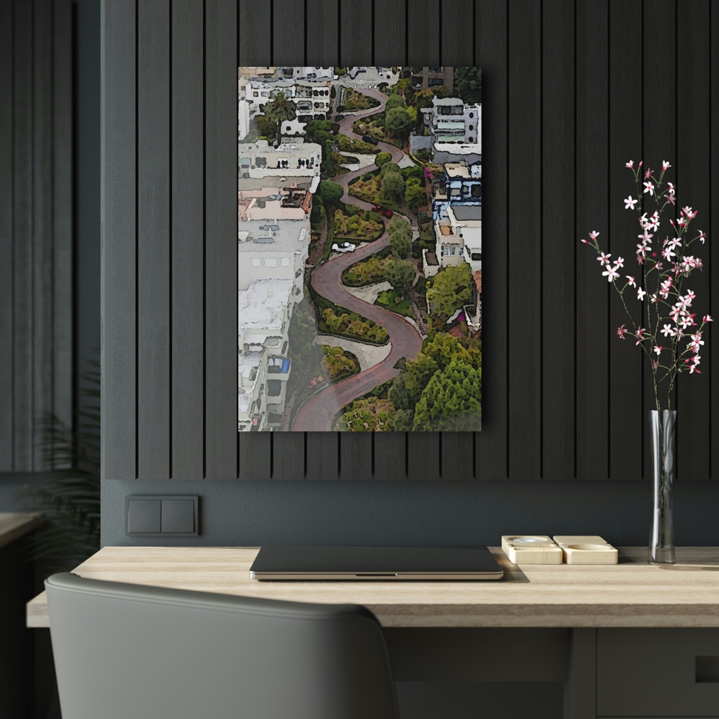Acrylic Prints ... A Crazy Street ... 'Eight Winding Curve-Switchbacks' ... "Lombard Street, San Francisco, CA' ... Family Archives: 1970's ... Original Works ...