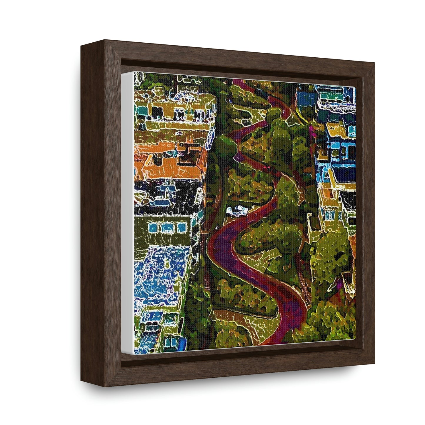 Gallery Canvas Wraps, Square Frame ... A Crazy Street ... 'Eight Winding Curve-Switchbacks' ... "Lombard Street, San Francisco, CA' ... Family Archives: 1970's ... Original Works ...