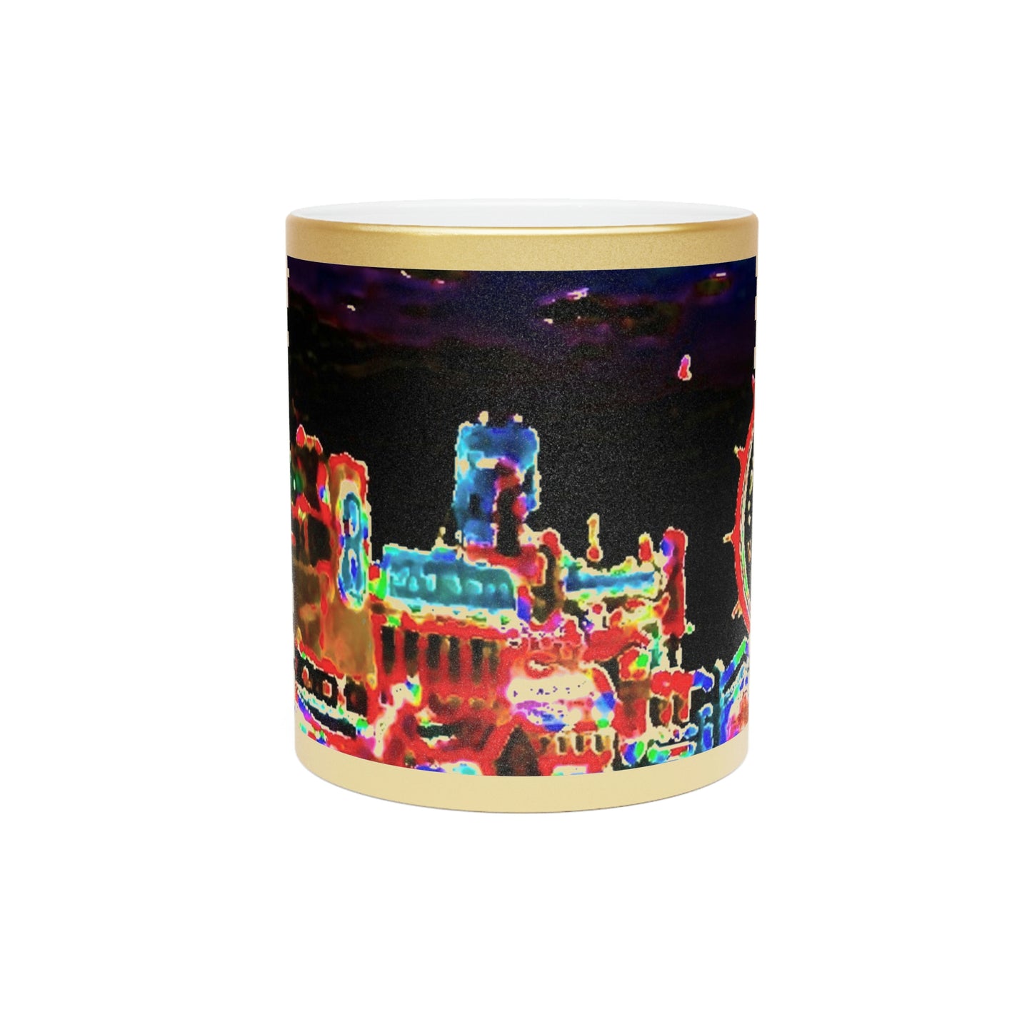 Metallic Mug (Silver\Gold) ... "No.9 Fishermen's Grotto - Fishermen's Wharf, SF, California" ... Family Archives: 1970's ... Original Works ...