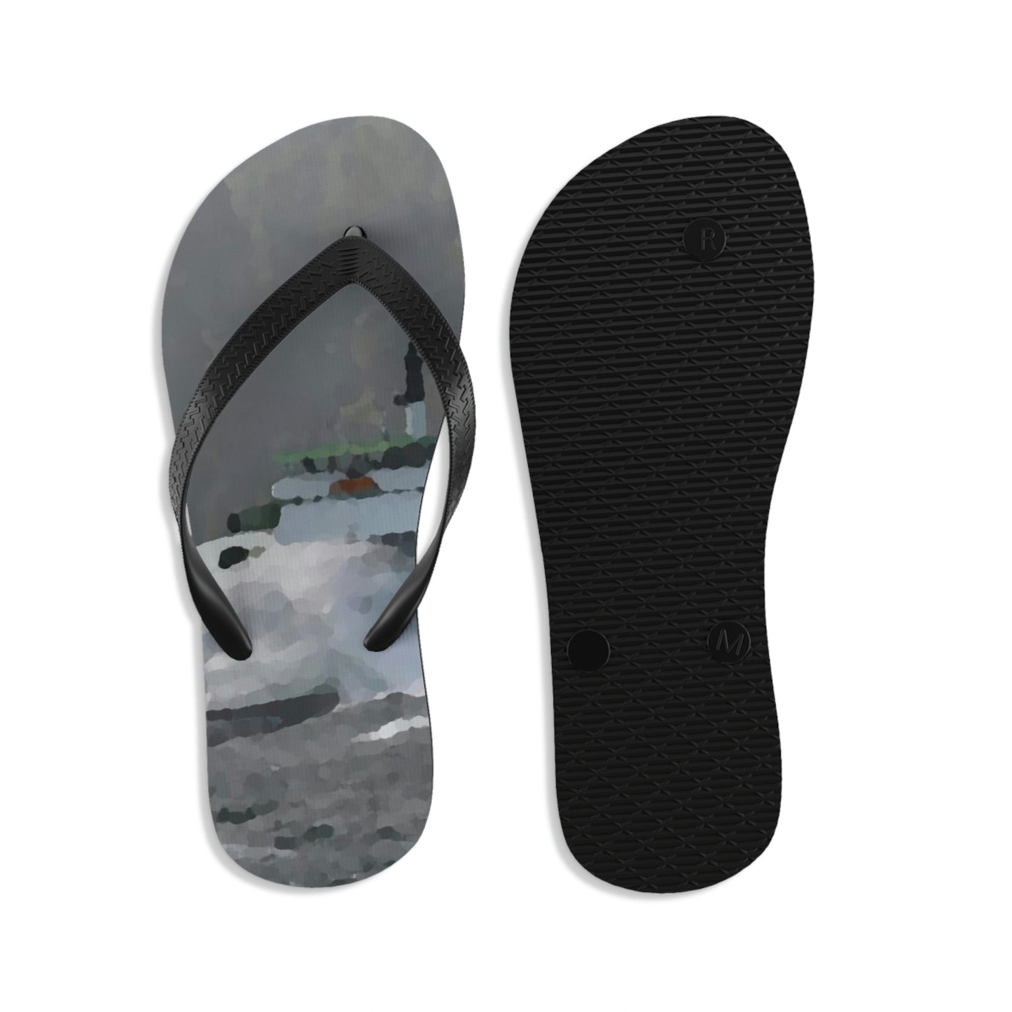 Unisex Flip-Flops ... WADOT Ferry Crossing ... "A Very Rough Day" ... Mulkiteo Route ... Family Archives ... Early 1990's' ... Original Works ...