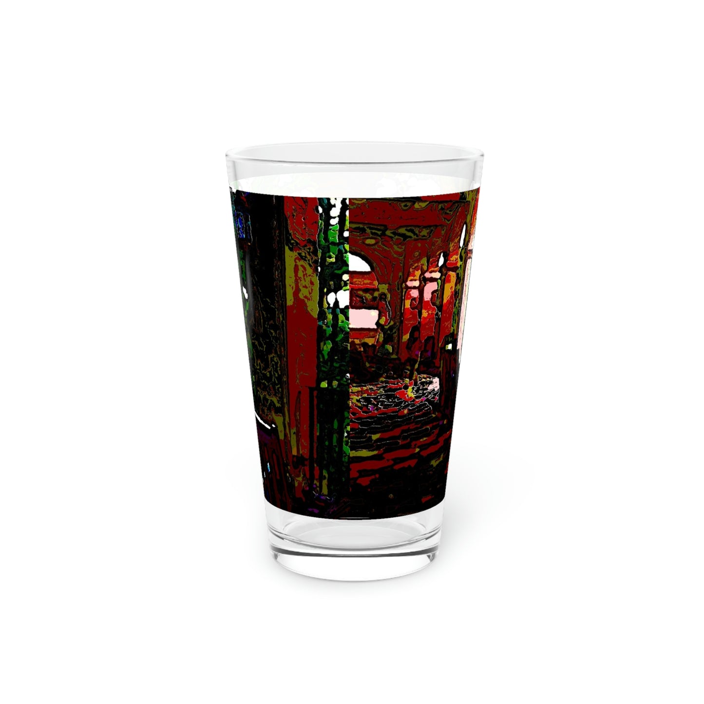 Pint Glass, 16oz ... Lanai & Rocking Chairs At: 'The Pink Palace' ... The Royal Hawai'ian ... Honolulu, HI ... '27Oct2014' ... Original Works ...
