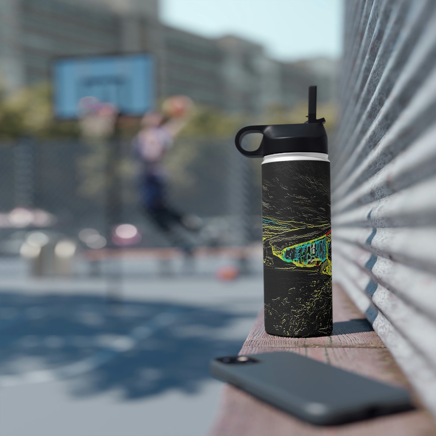 Stainless Steel Water Bottle, Standard Lid ... "Snow Vehicle In Snow Storm At-Rest" ... Circa 12Mar23 ... Central Idaho ... 18-Hours Rendering Time: Original Works ...