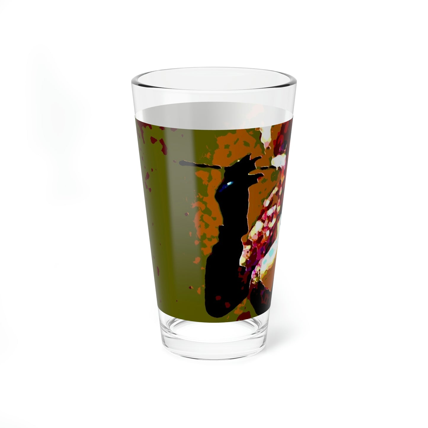 Mixing Glass, 16oz ...  A Colleague Overseas ... 'Enjoying A Fag' ... Original Works ... "April Fools 2023" ... Hot-Tranny-Smoke ...