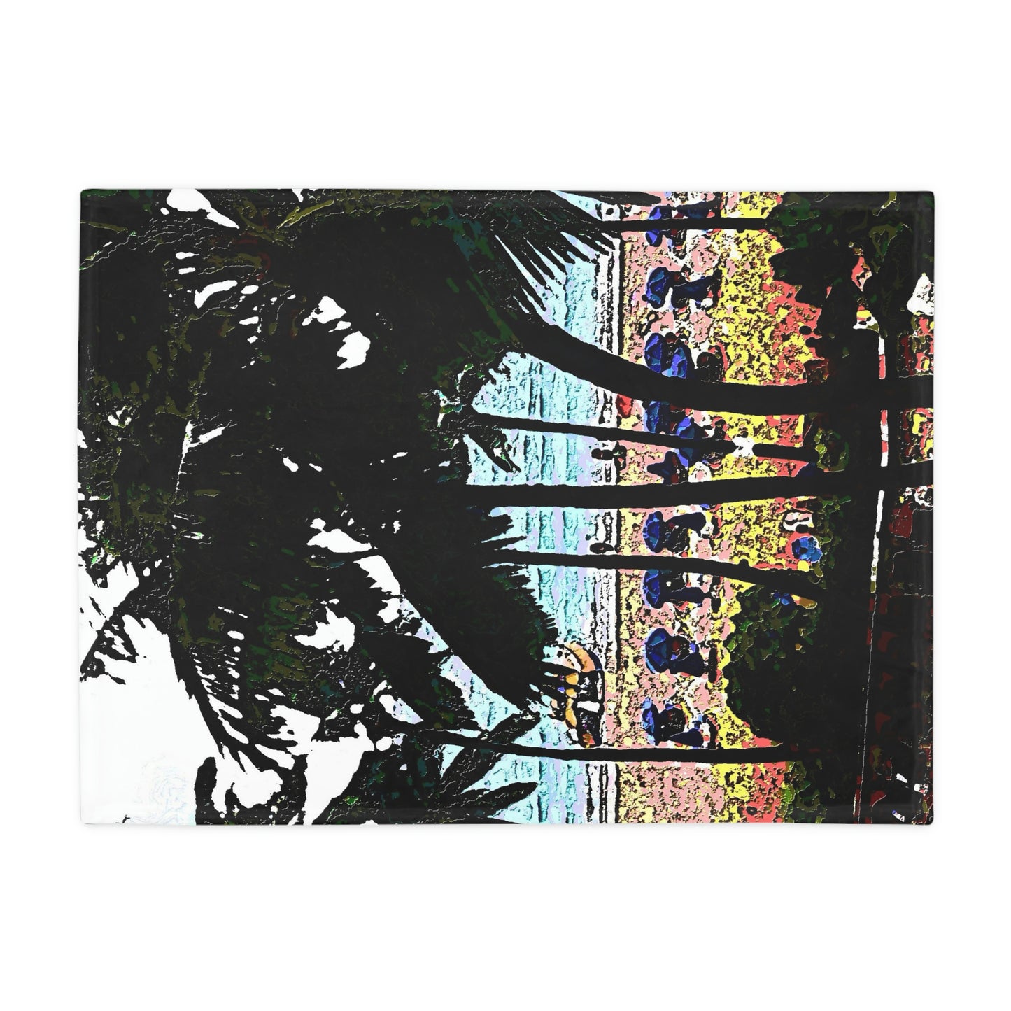 Plush Fleece Blanket ... "A Beautiful Beach Amongst The Palms" ... The Outrigger Waikiki, Honolulu, Oahu ... Original Works ...