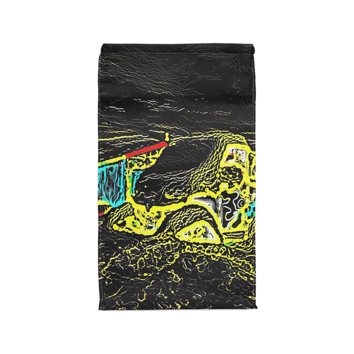 Polyester Lunch Bag ... "Snow Vehicle In Snow Storm At-Rest" ... Circa 12Mar23 ... Central Idaho ... 18-Hours Rendering Time: Original Works ...