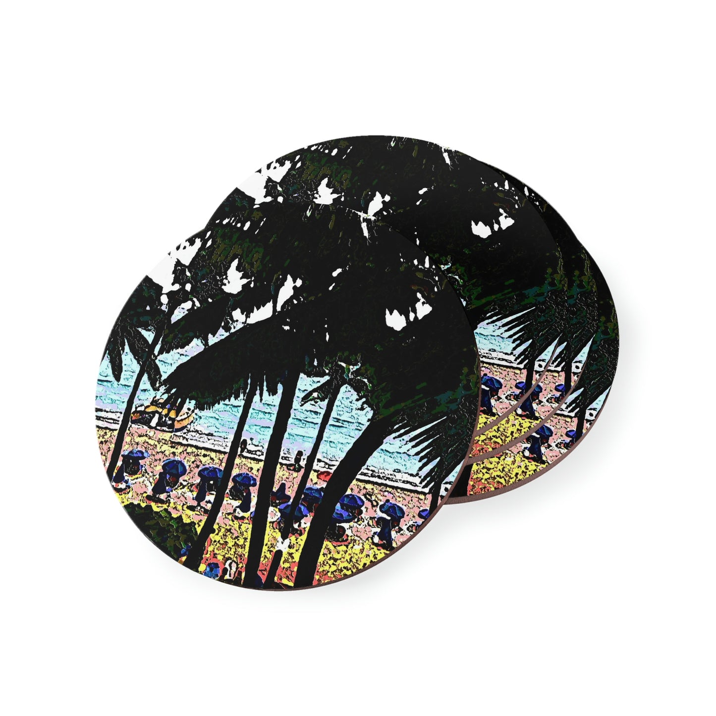Coasters ... "A Beautiful Beach Amongst The Palms" ... The Outrigger Waikiki, Honolulu, Oahu ... Original Works ...