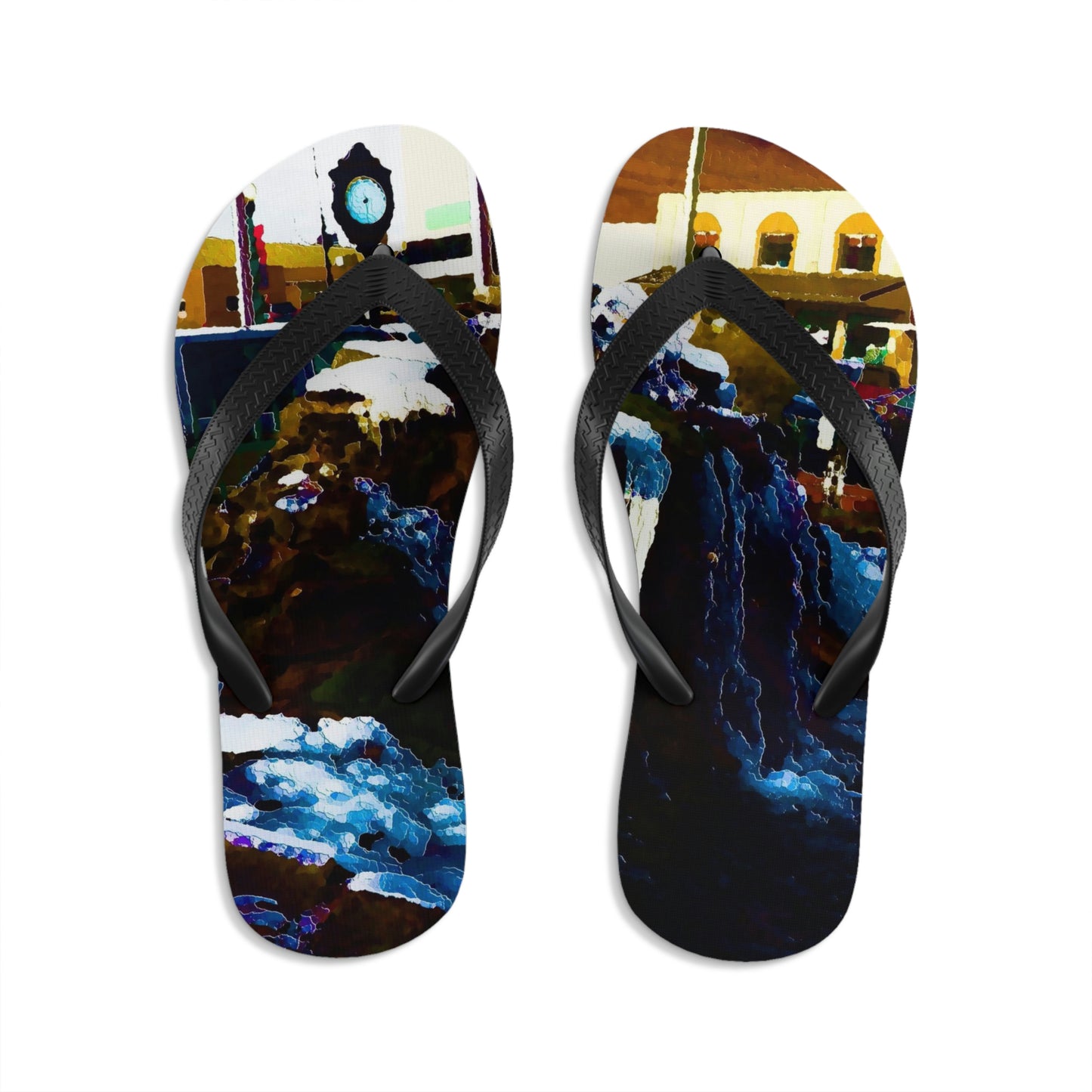 Unisex Flip-Flops ...  "Ice & Water Sculpted" ... Downtown Grangeville, Idaho ... Adjacent To Irwin Pharmacy ... 5Jan23 ... Original Works ...