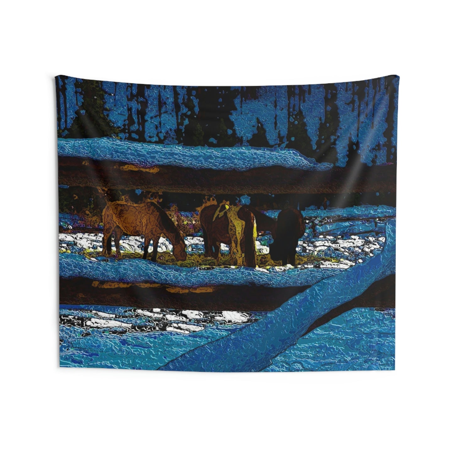 Indoor Wall Tapestries ...  A Horse ... A Saddle ...  Foraging Through The Snow ...  An_Asses 'Cry' ... Central Idaho, November 2022 ...  Original Works ..