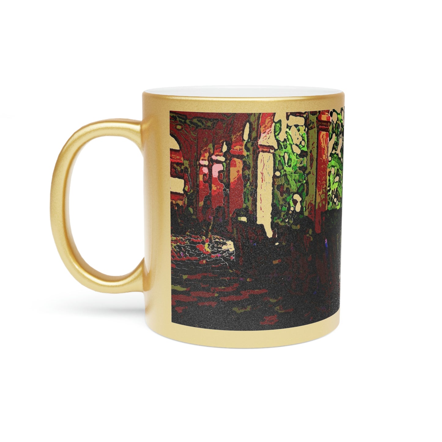 Metallic Mug (Silver\Gold) ... Lanai & Rocking Chairs At: 'The Pink Palace' ... The Royal Hawai'ian ... Honolulu, HI ... '27Oct2014' ... Original Works ...