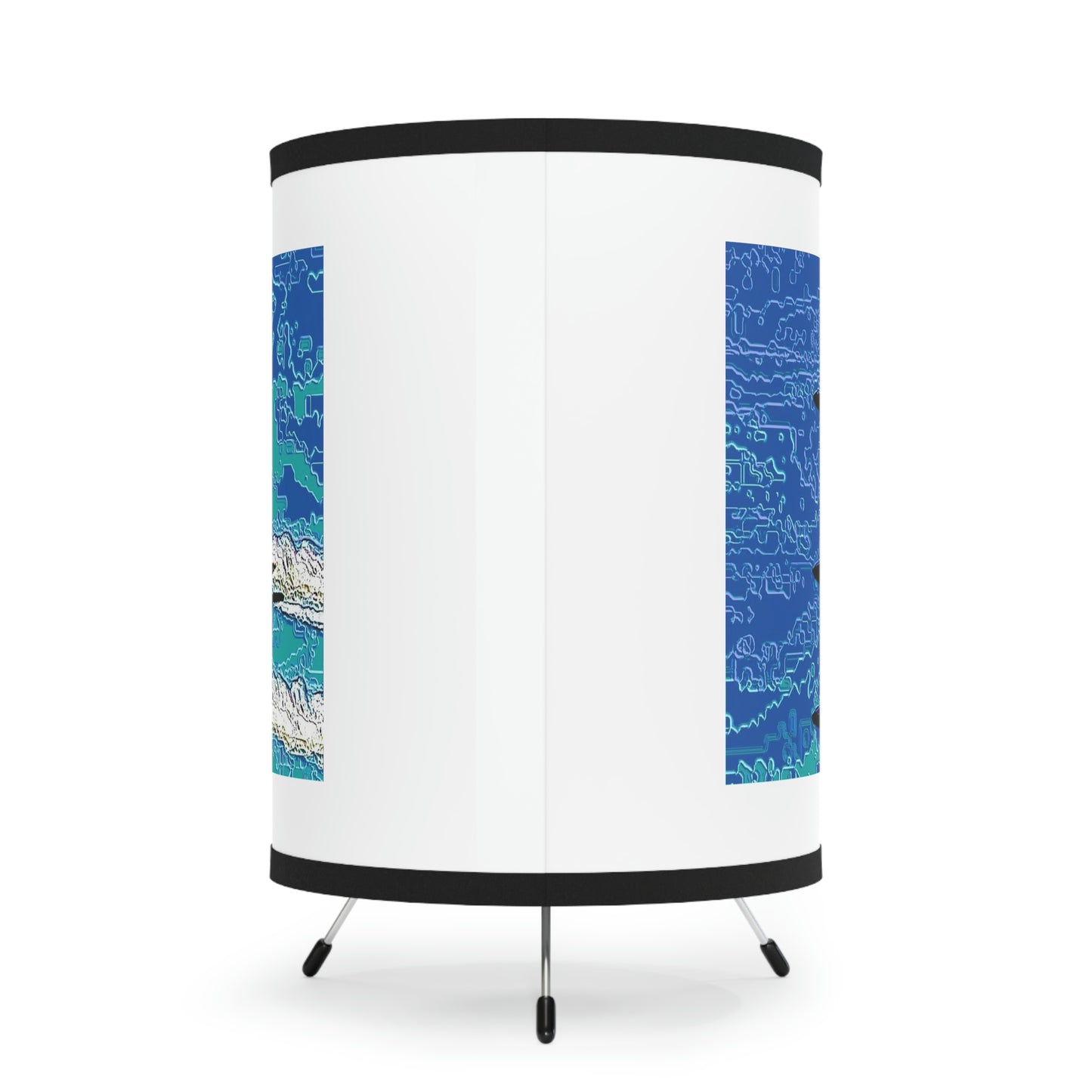 Tripod Lamp with High-Res Printed Shade, US\CA plug ... Seattle Seafair ..."Blue Angels Run Over Lake Washington" ... Circa Mid 1980's ... Dr FJ Holt ... Original Works ...