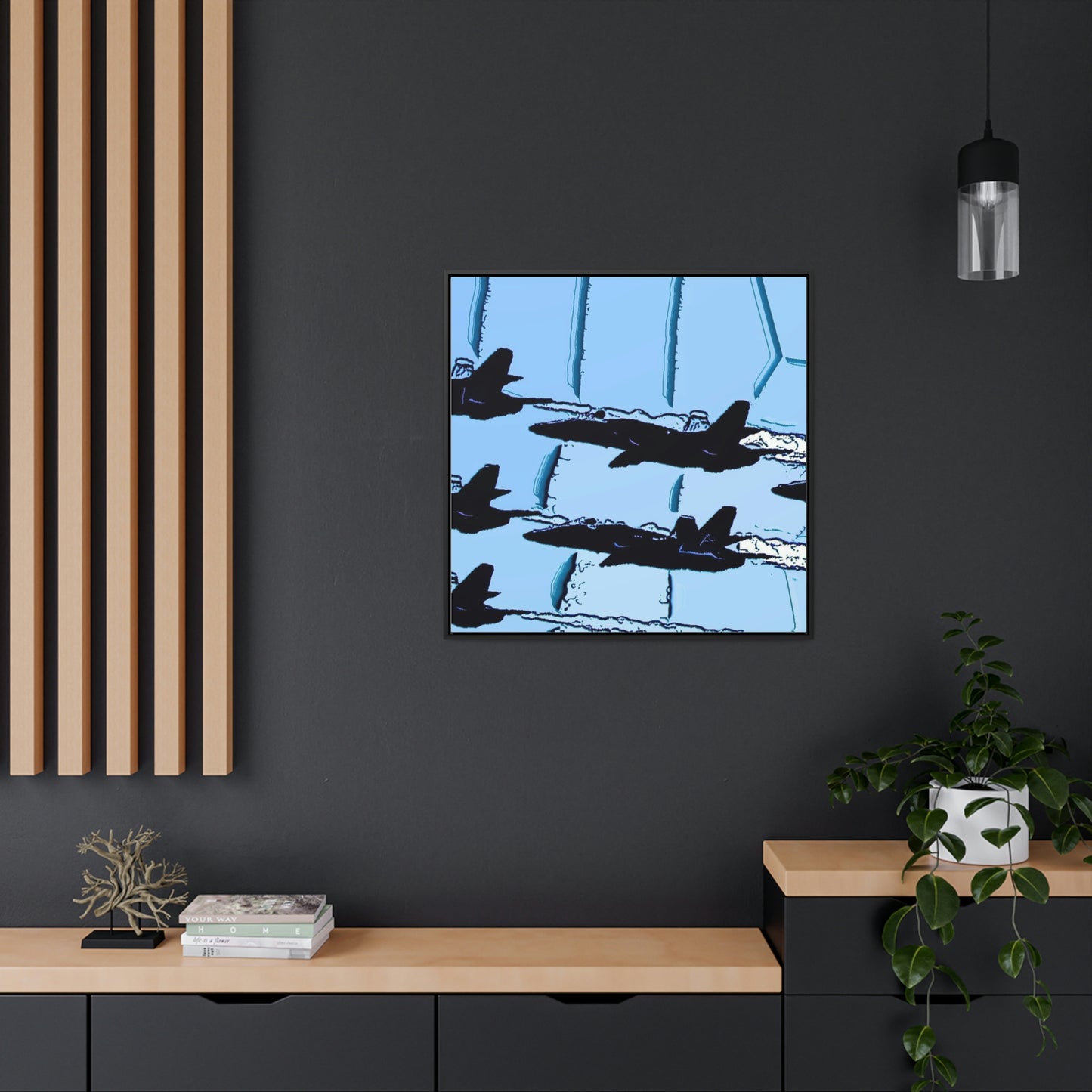 Gallery Canvas Wraps, Square Frame ... Seattle Seafair ..."Blue Angels Run Over Lake Washington" ... Circa Mid 1980's ... Dr FJ Holt ... Original Works ...