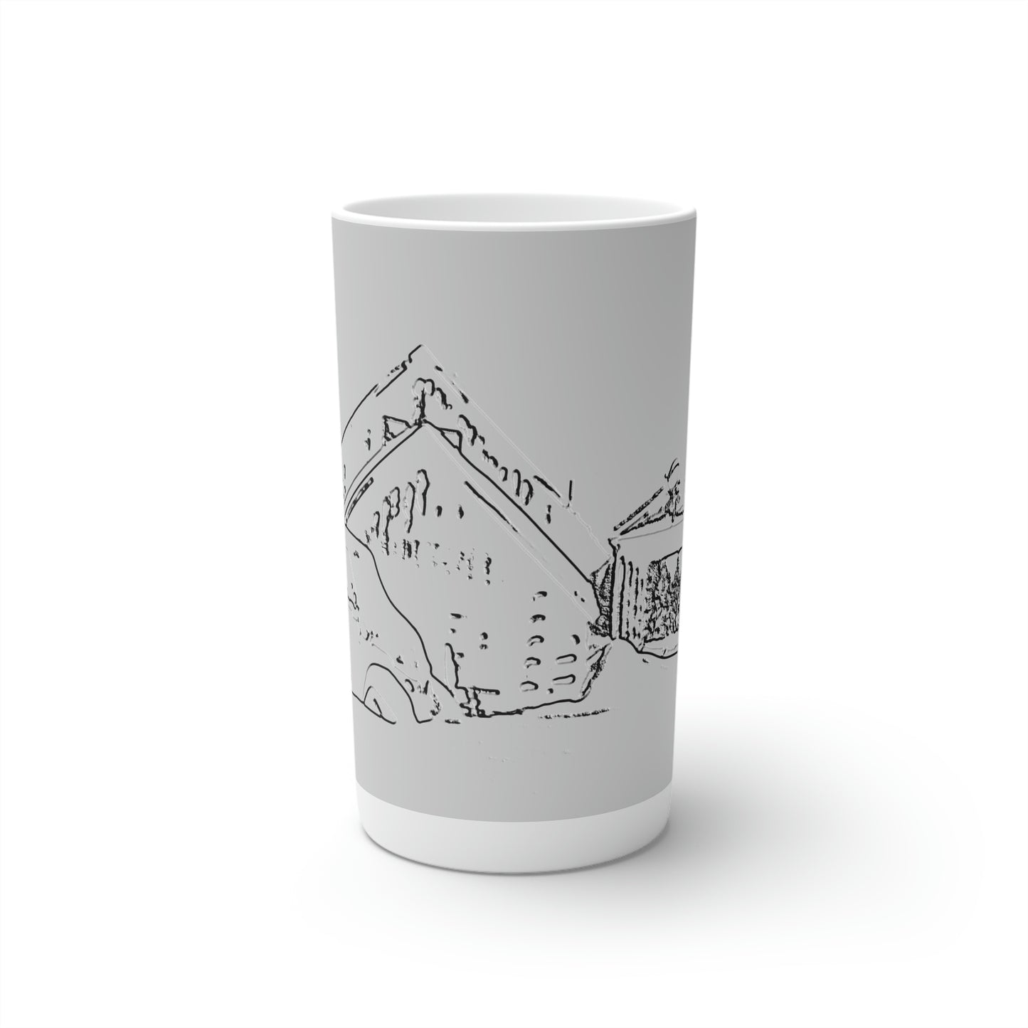 Conical Coffee Mugs (3oz, 8oz, 12oz) ... After An Intense Snow Storm ... 'Digging Out' ... A Vehicle & Cabin "In The Mountains" ... March 2023 ... Original Works ...