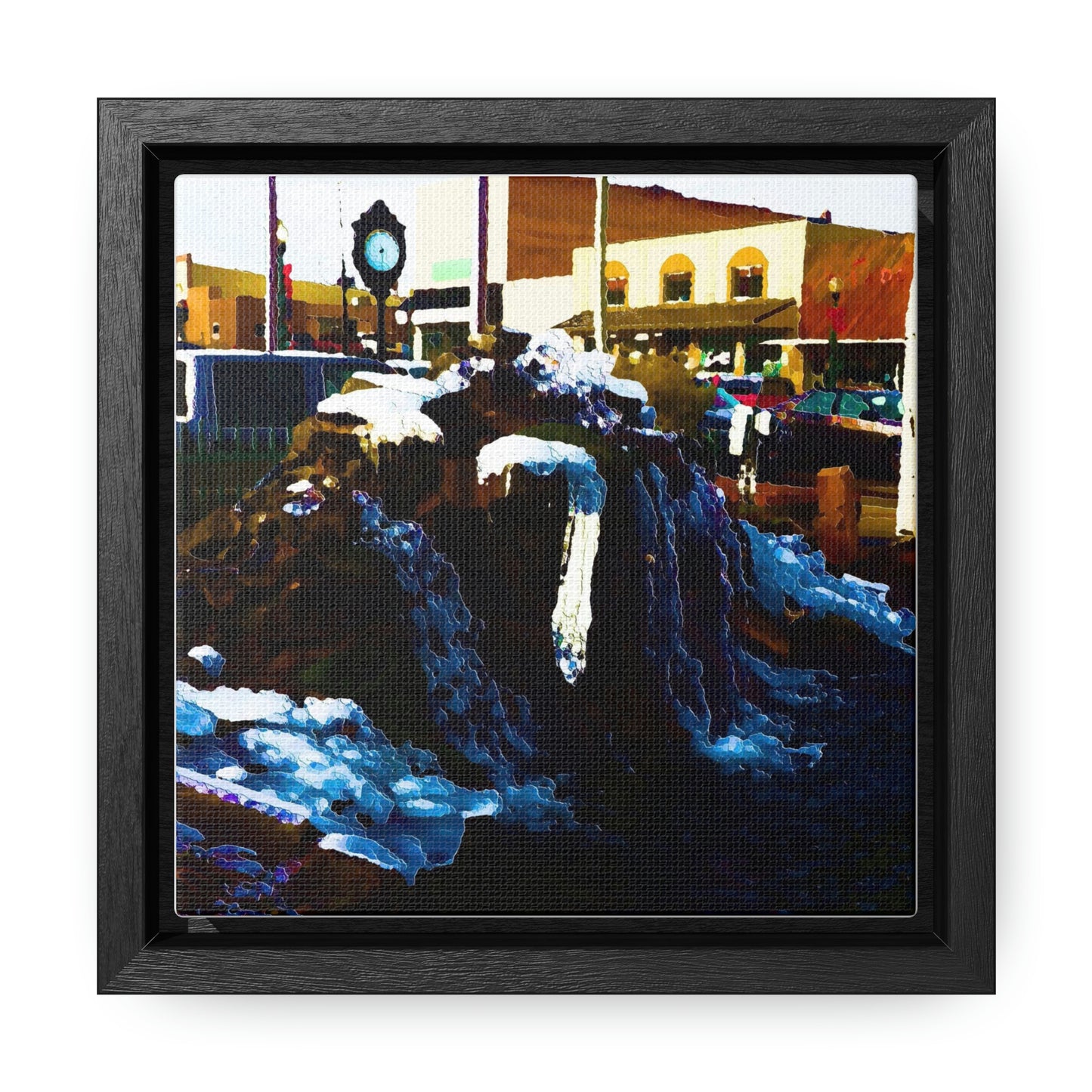 Gallery Canvas Wraps, Square Frame ...  "Ice & Water Sculpted" ... Downtown Grangeville, Idaho ... Adjacent To Irwin Pharmacy ... 5Jan23 ... Original Works ...
