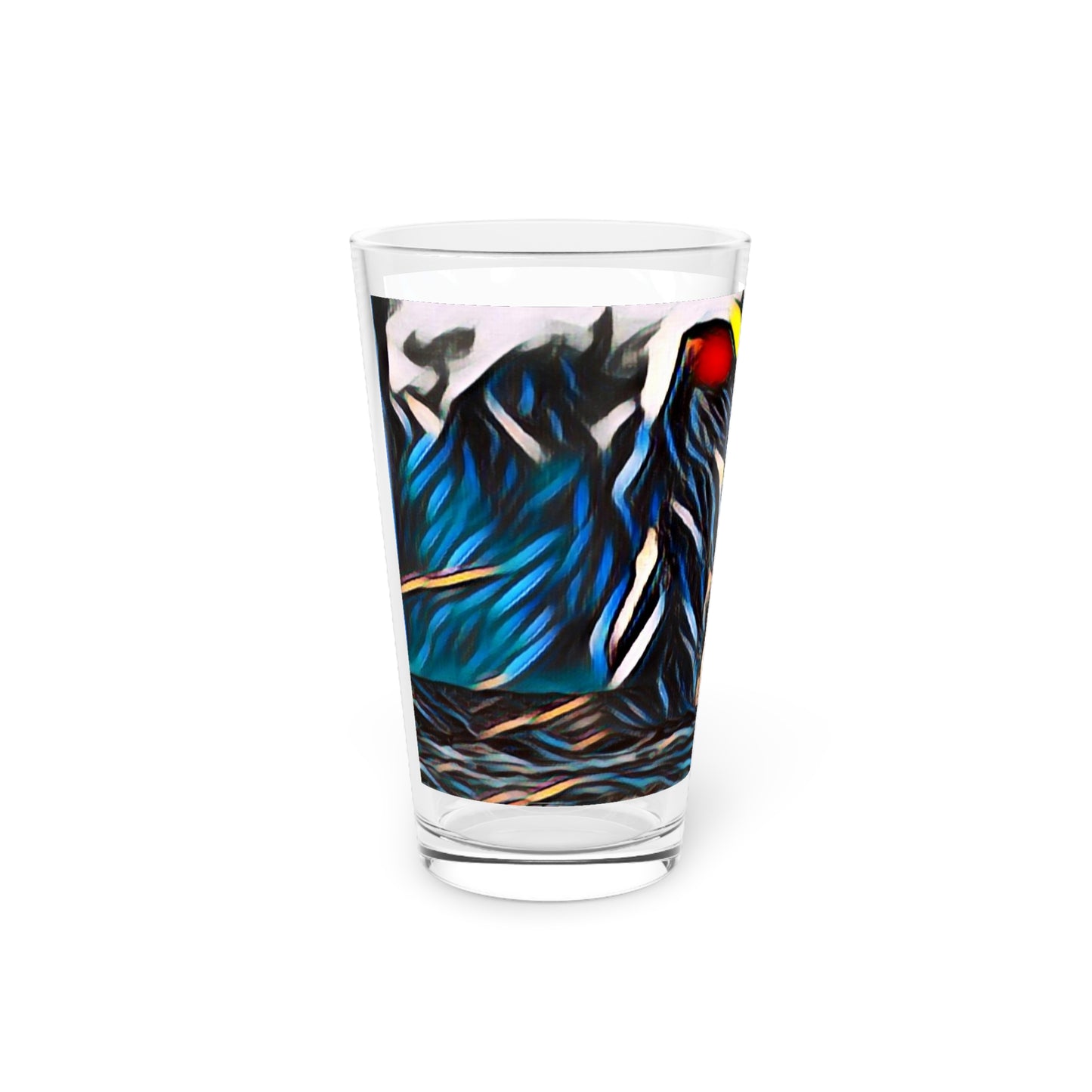 Pint Glass, 16oz ... "Ken's Favourite Humpback Breach" ... Circa: 21st Century ... Maui, HI ... Original Works ...