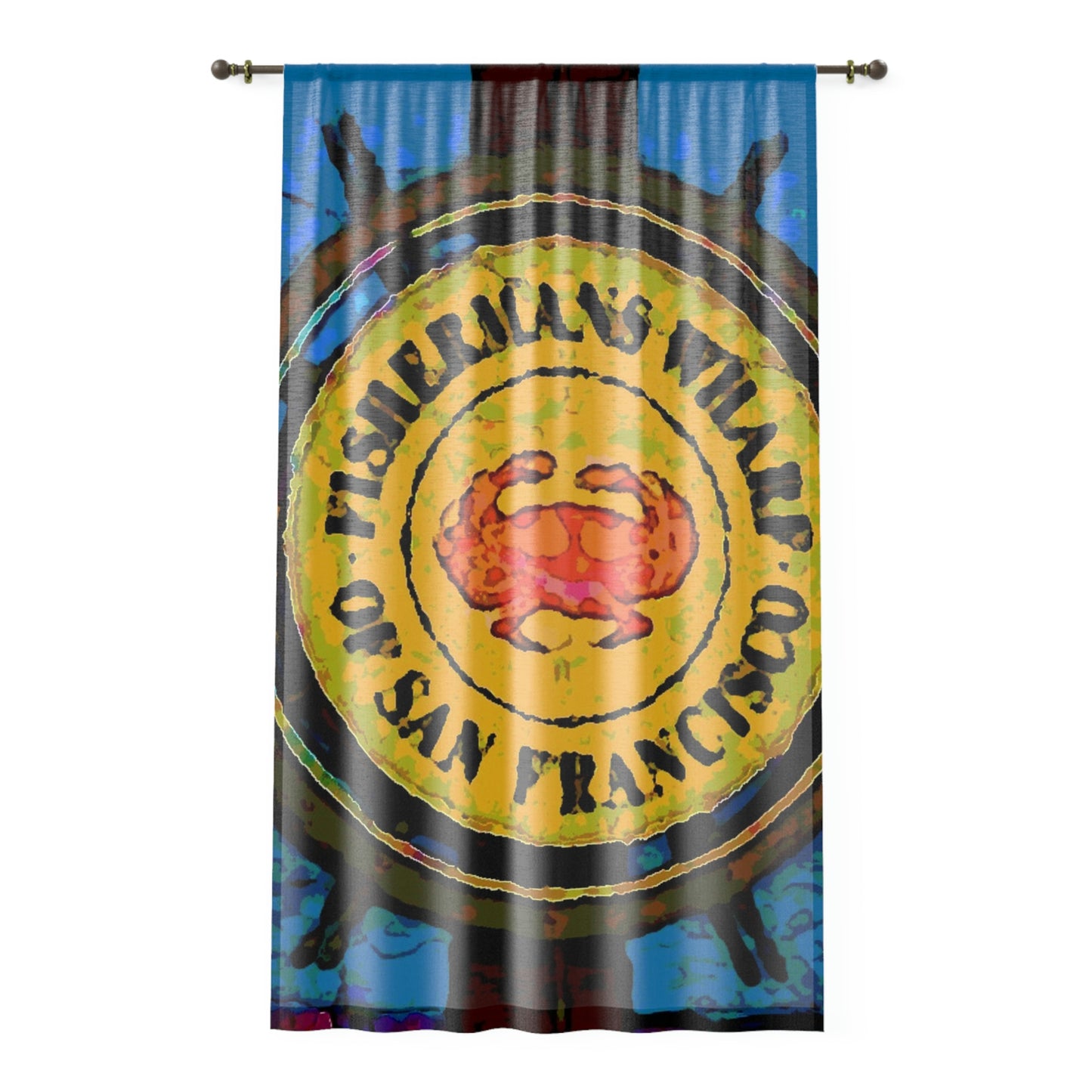 Window Curtain ... "No.9 Fishermen's Grotto - Fishermen's Wharf, SF, California" ... Family Archives: 1970's ... Original Works ...