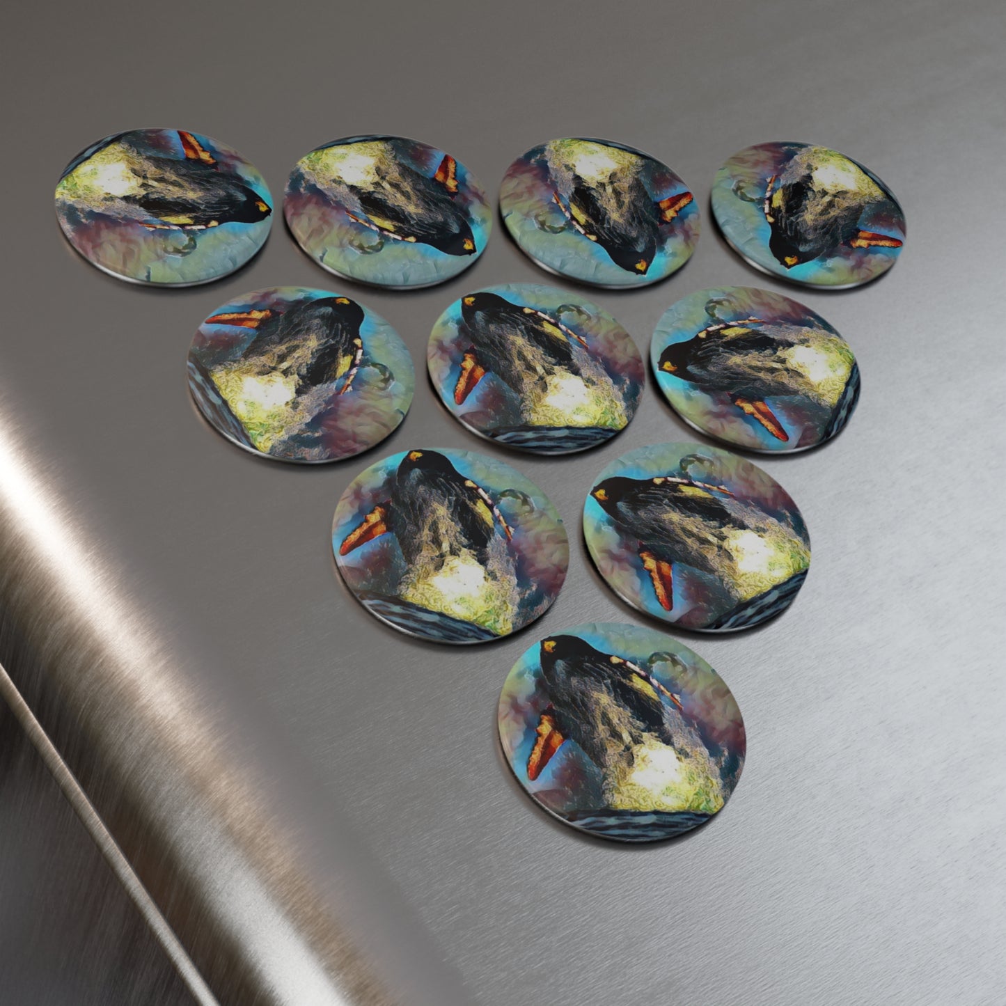 Button Magnet, Round (1 & 10 pcs) ... An Extraordinary Humpback Breach ... 'With Explosive Energy' ... Family Archives (KPH) ... Circa: 21st Century. Maui, HI ... Original Works ...