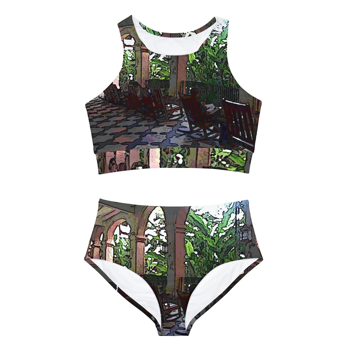 Sporty Bikini Set ... Lanai & Rocking Chairs At: 'The Pink Palace' ... The Royal Hawai'ian ... Honolulu, HI ... '27Oct2014' ... Original Works ...