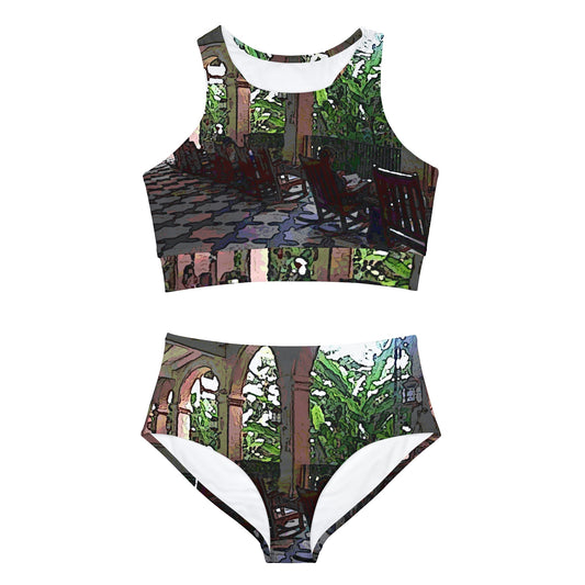 Sporty Bikini Set ... Lanai & Rocking Chairs At: 'The Pink Palace' ... The Royal Hawai'ian ... Honolulu, HI ... '27Oct2014' ... Original Works ...