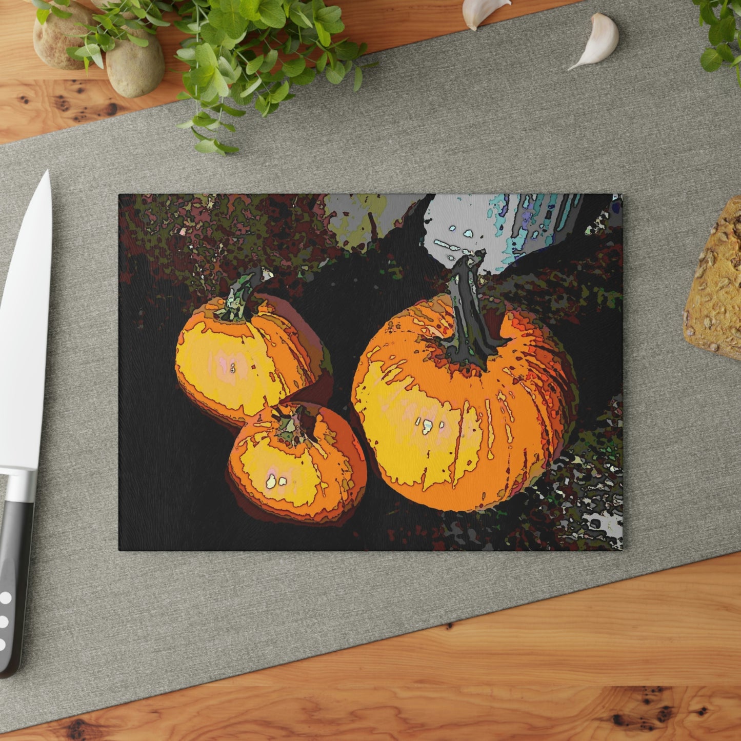Glass Cutting Board ... "Carve Your Jack-O-Lanterns" & Dry Your Seeds 'On These' ...