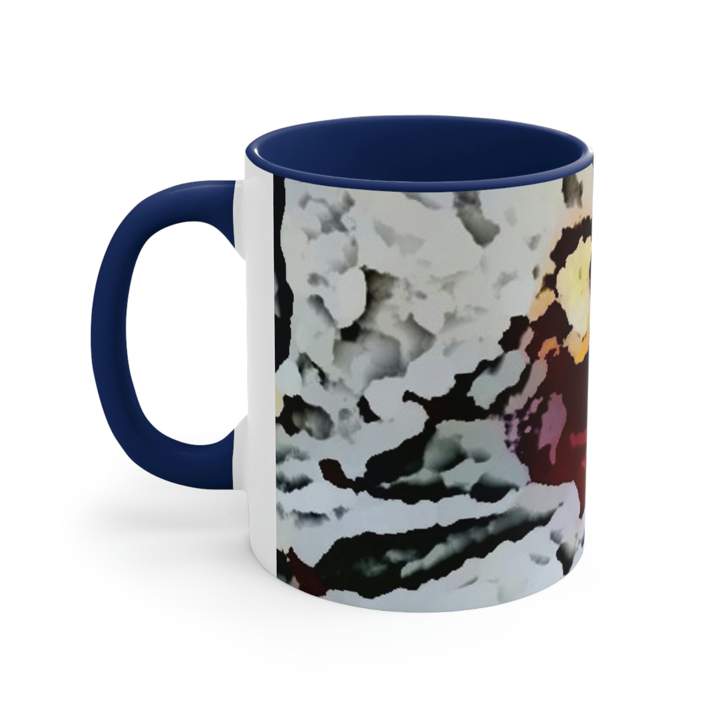 Accent Coffee Mug, 11oz ... "A Friendly Flower" ... Pointsettia 'Pointing' ... Original Works ... (Supplied Photograph) ...