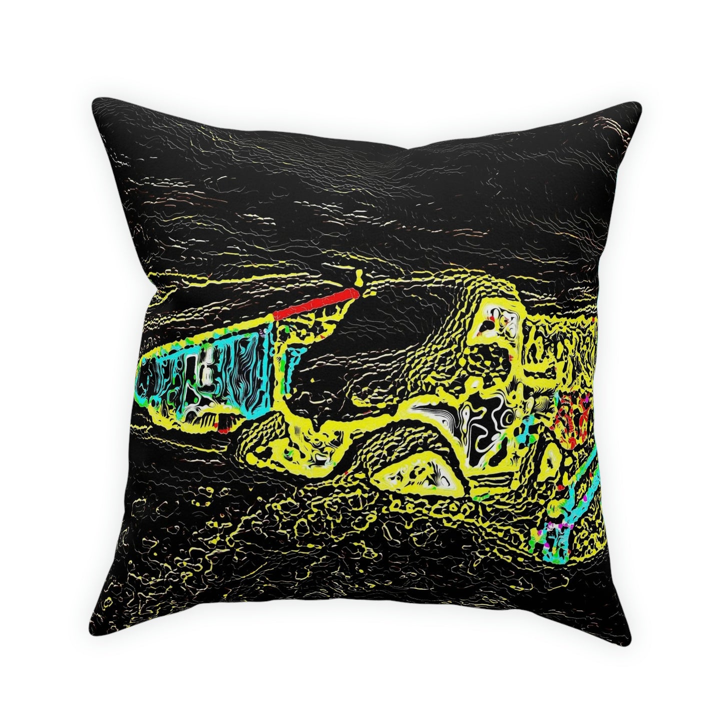 Broadcloth Pillow ...  "Snow Vehicle In Snow Storm At-Rest" ... Circa 12Mar23 ... Central Idaho ... 18-Hours Rendering Time: Original Works ...