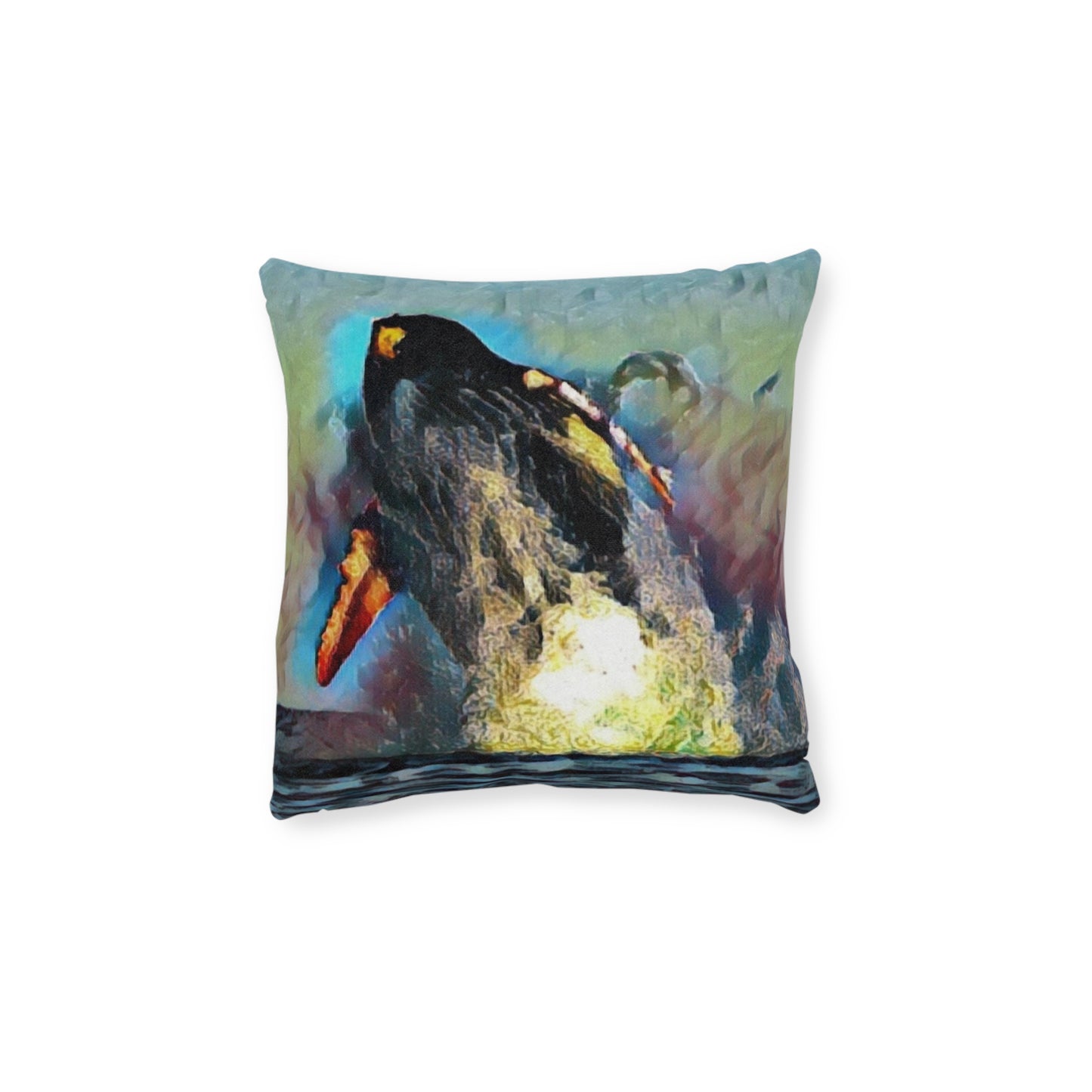 Square Pillow ... An Extraordinary Humpback Breach ... 'With Explosive Energy' ... Family Archives (KPH) ... Circa: 21st Century. Maui, HI ... Original Works ...