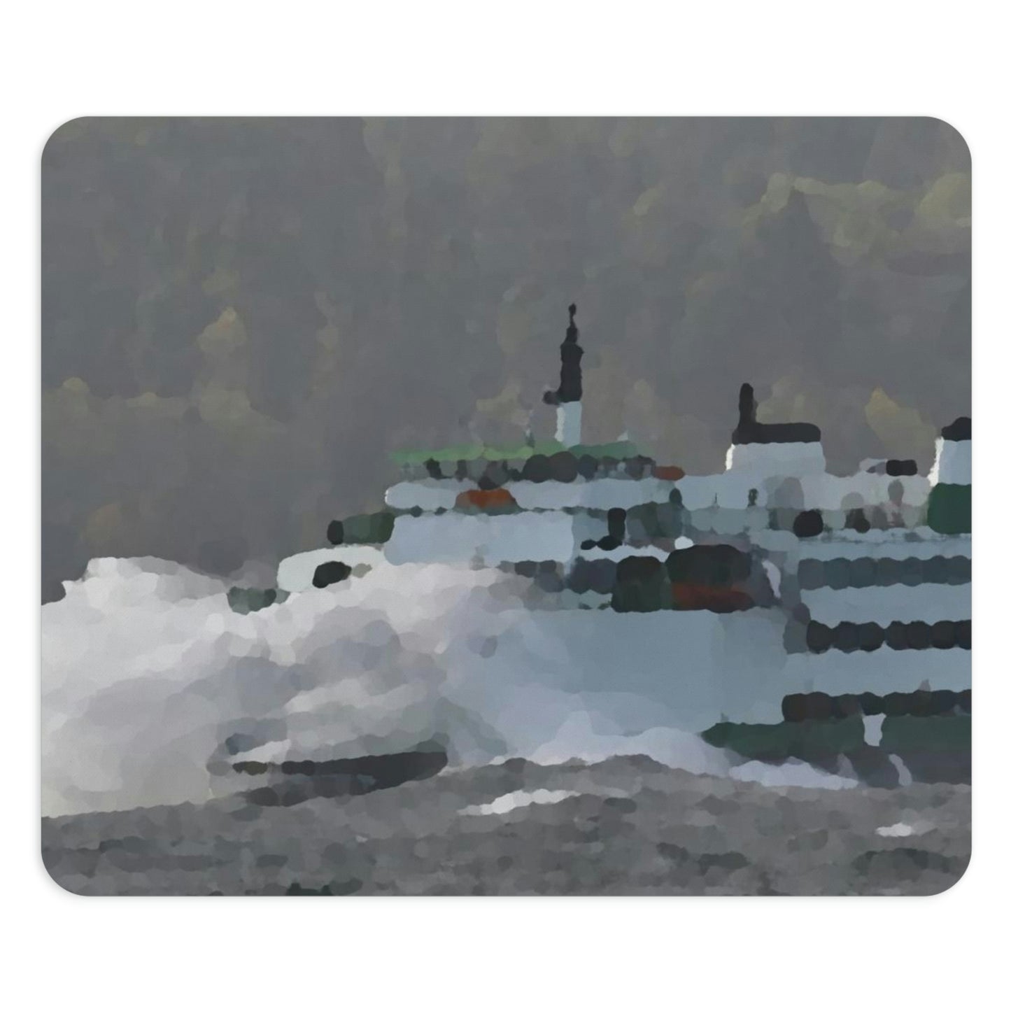 Mouse Pad ... WADOT Ferry Crossing ... "A Very Rough Day" ... Mulkiteo Route ... Family Archives ... Early 1990's' ... Original Works ...