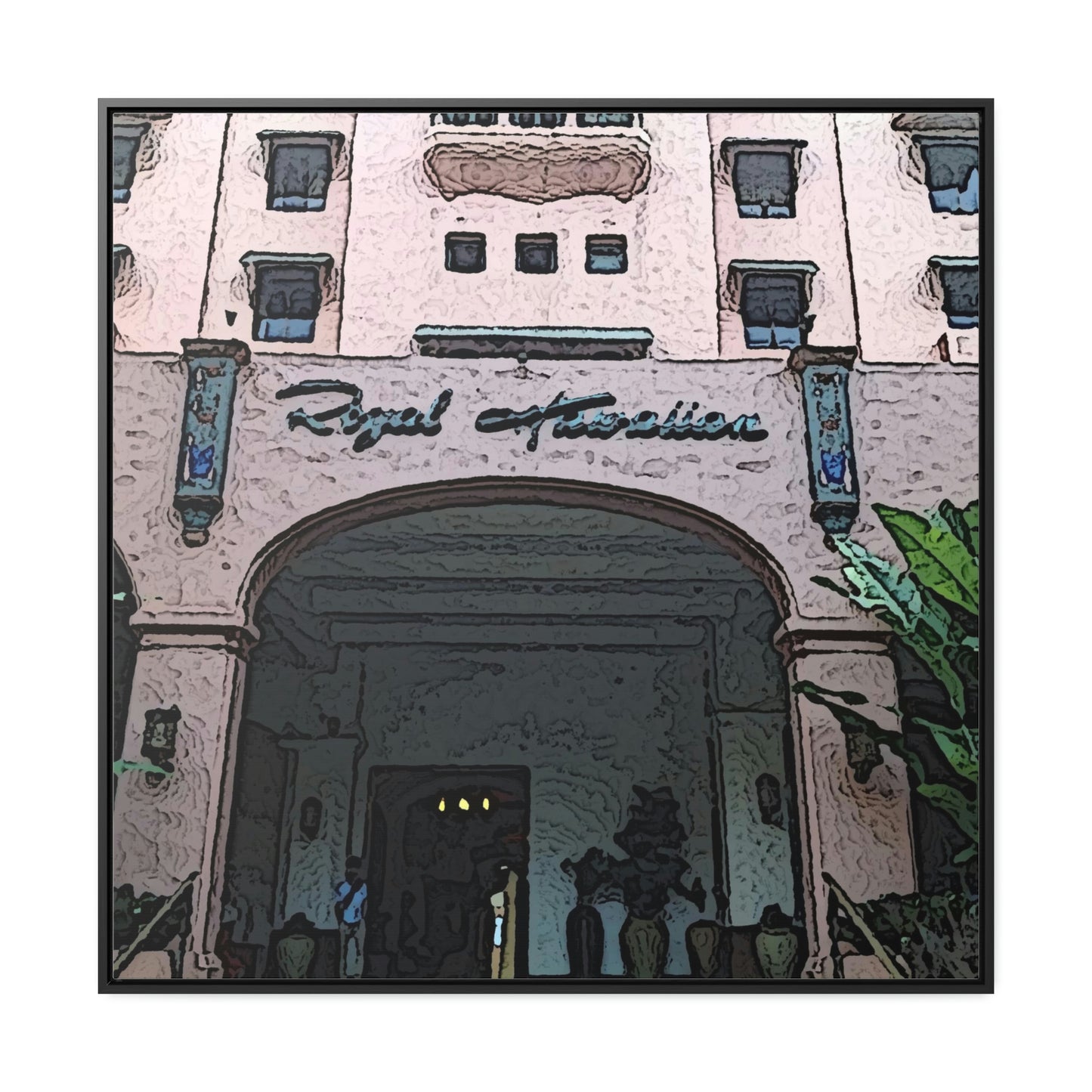 Gallery Canvas Wraps, Square Frame ...  "La Grande Entree" At: 'The Pink Palace' ... The Royal Hawai'ian ... Honolulu, HI ... '27Oct2014' ... Original Works ...