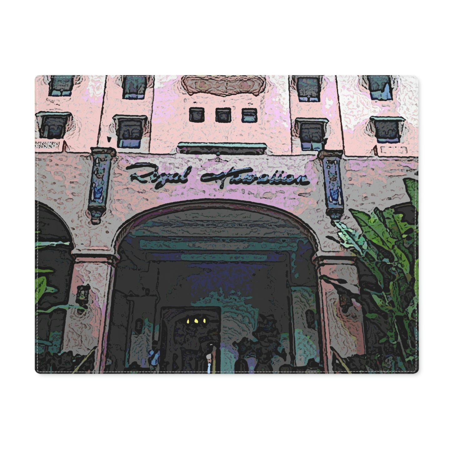 Placemat, 1pc ...  "La Grande Entree" At: 'The Pink Palace' ... The Royal Hawai'ian ... Honolulu, HI ... '27Oct2014' ... Original Works ...