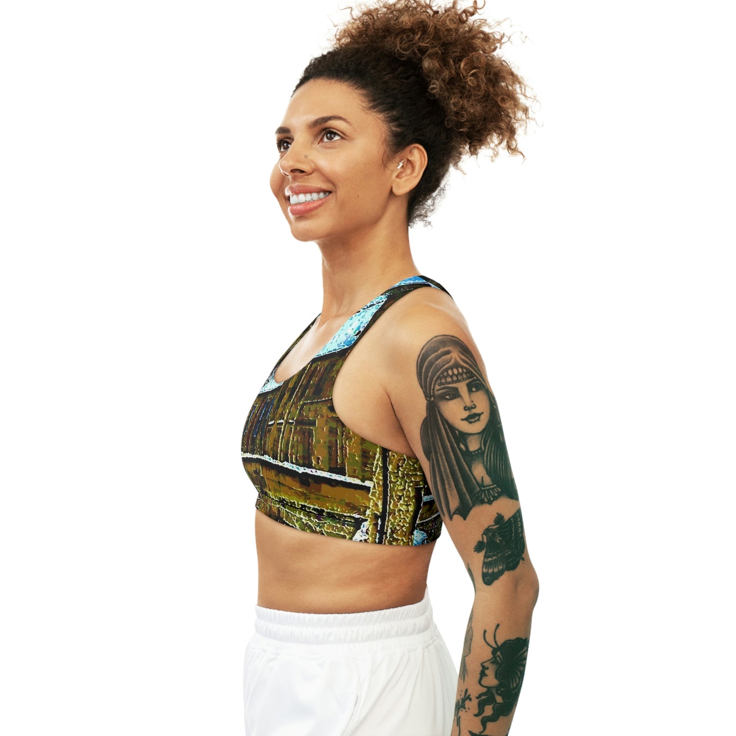 Seamless Sports Bra (AOP) ... Walikng The Streets & Alleys ... 'Strolling The Canals ... '  ... Original Works  ...