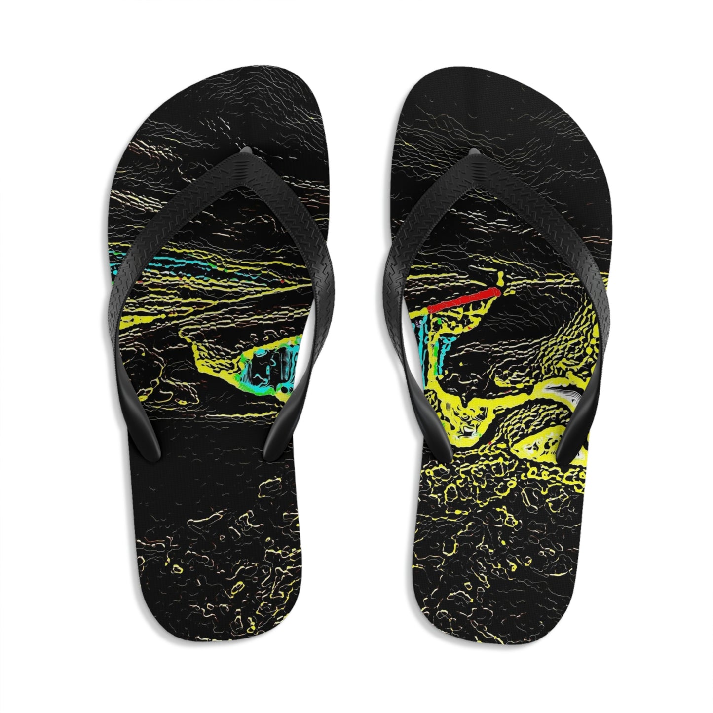 Unisex Flip-Flops ... "Snow Vehicle In Snow Storm At-Rest" ... Circa 12Mar23 ... Central Idaho ... 18-Hours Rendering Time: Original Works ...