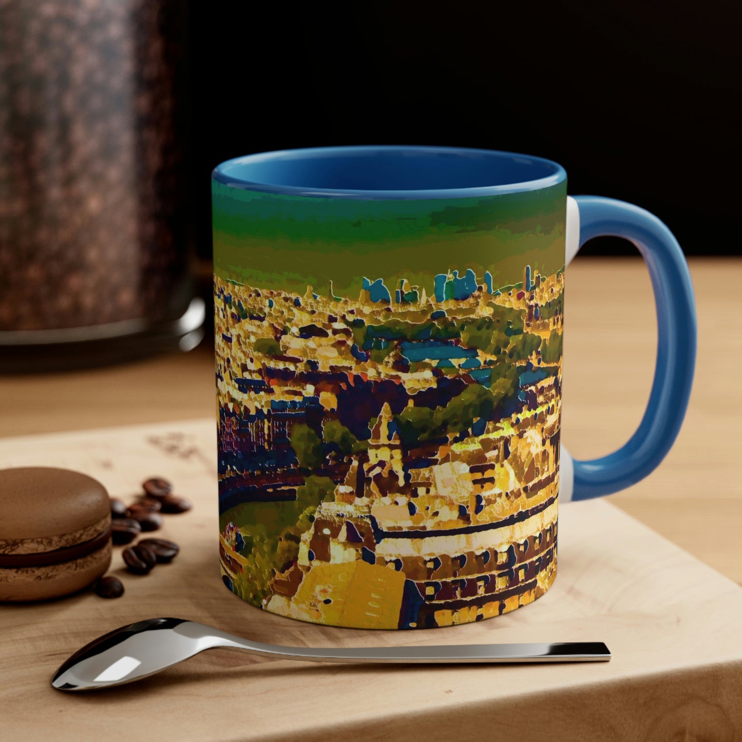 Accent Coffee Mug, 11oz ... Au Paris ... "Along The River Seine" ... Barbara Joan Bonnel-Holt: 1972 ... Original Works ...